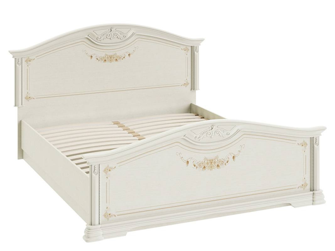 Кровать с ПМ Лючия (160х200) Штрихлак, Белый, ЛДСП