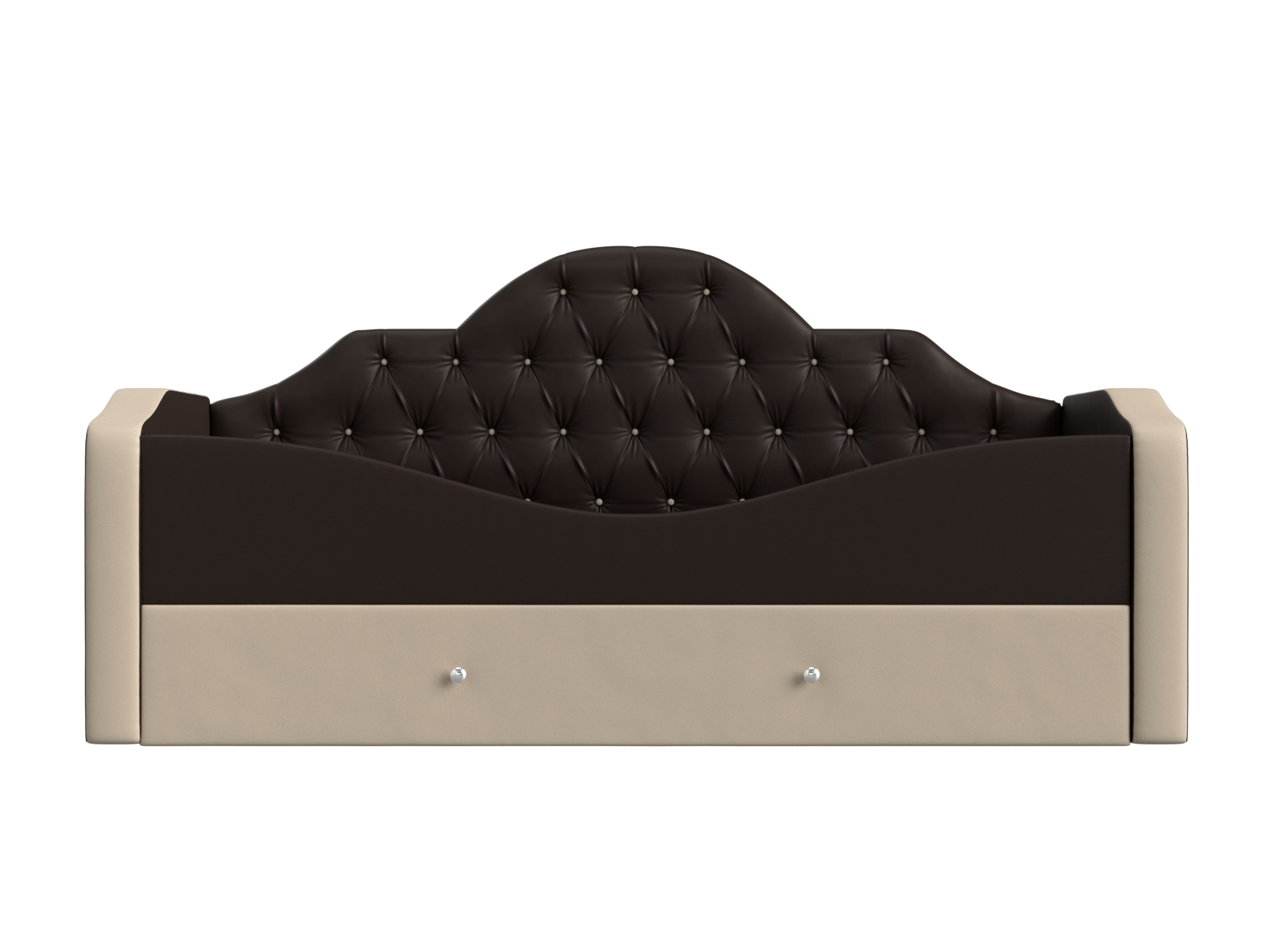 кровать камилла бежевый коричневый экокожа Детская кровать Скаут Коричневый, Бежевый, ЛДСП