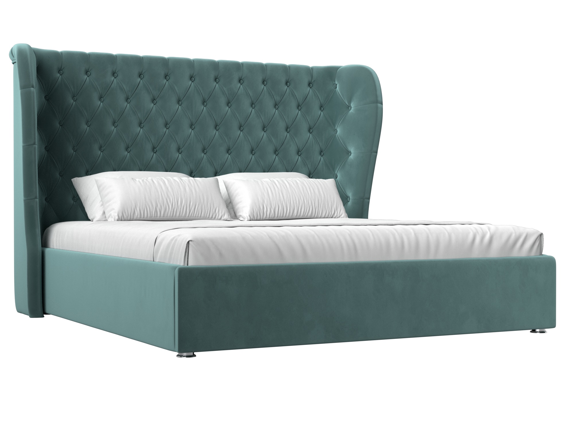 Кровать Далия (160х200) Бирюзовый, ЛДСП кровать далия 200 зеленый велюр