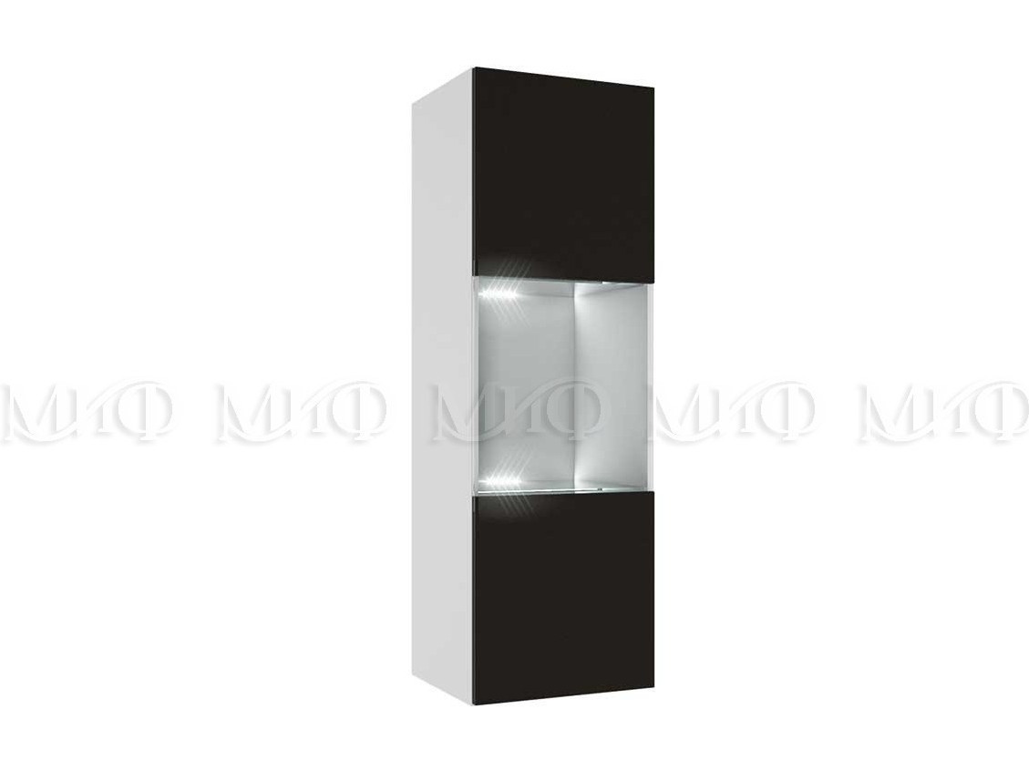 Флорис ШК-007 Шкаф-витрина однодверный, черный МДФ, ЛДСП шкаф однодверный бэлла шк 2