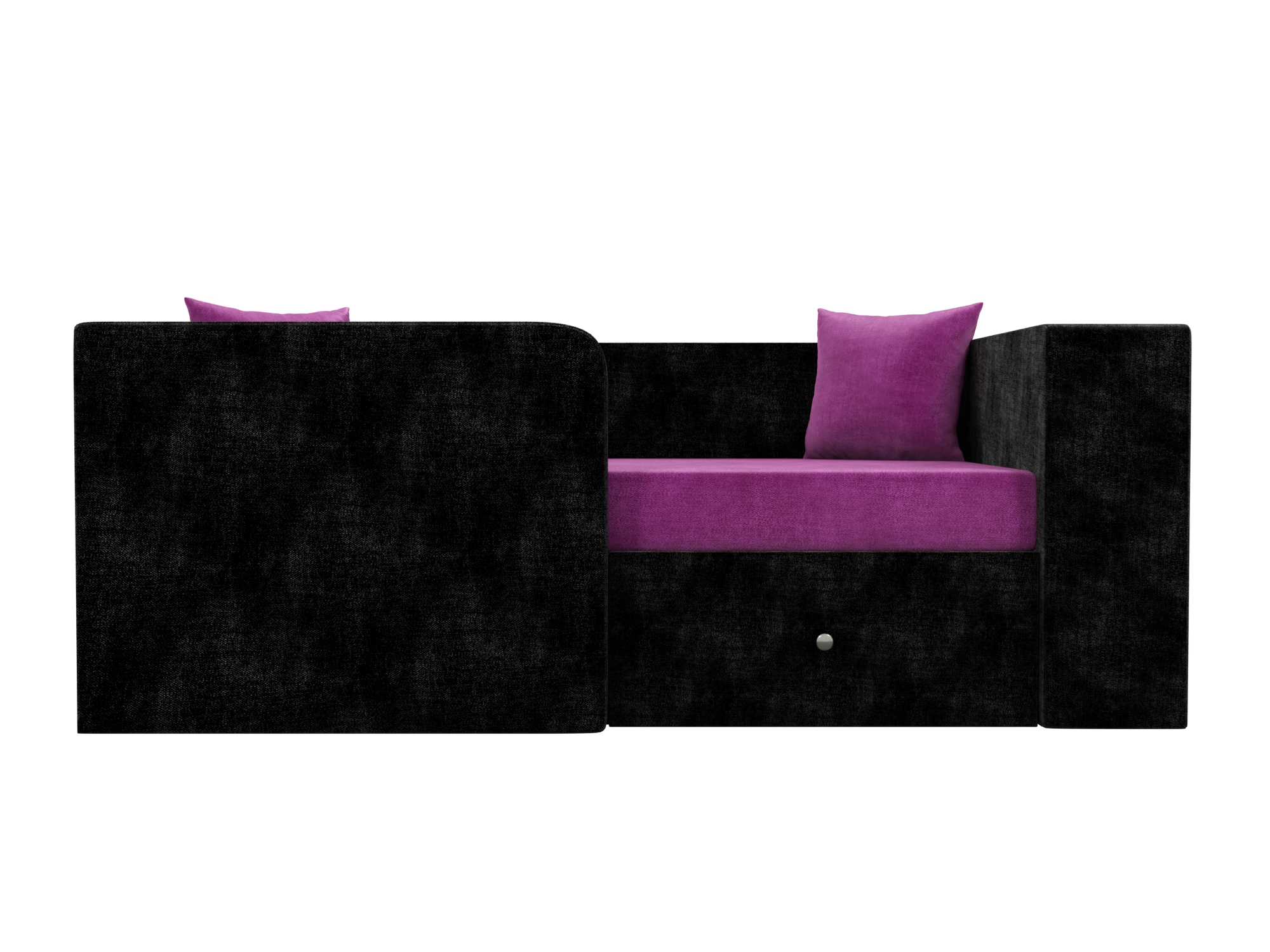 Диван Орнелла Левый MebelVia Фиолетовый, Черный, Микровельвет, Массив, ЛДСП диван орнелла левый mebelvia фиолетовый черный микровельвет массив лдсп