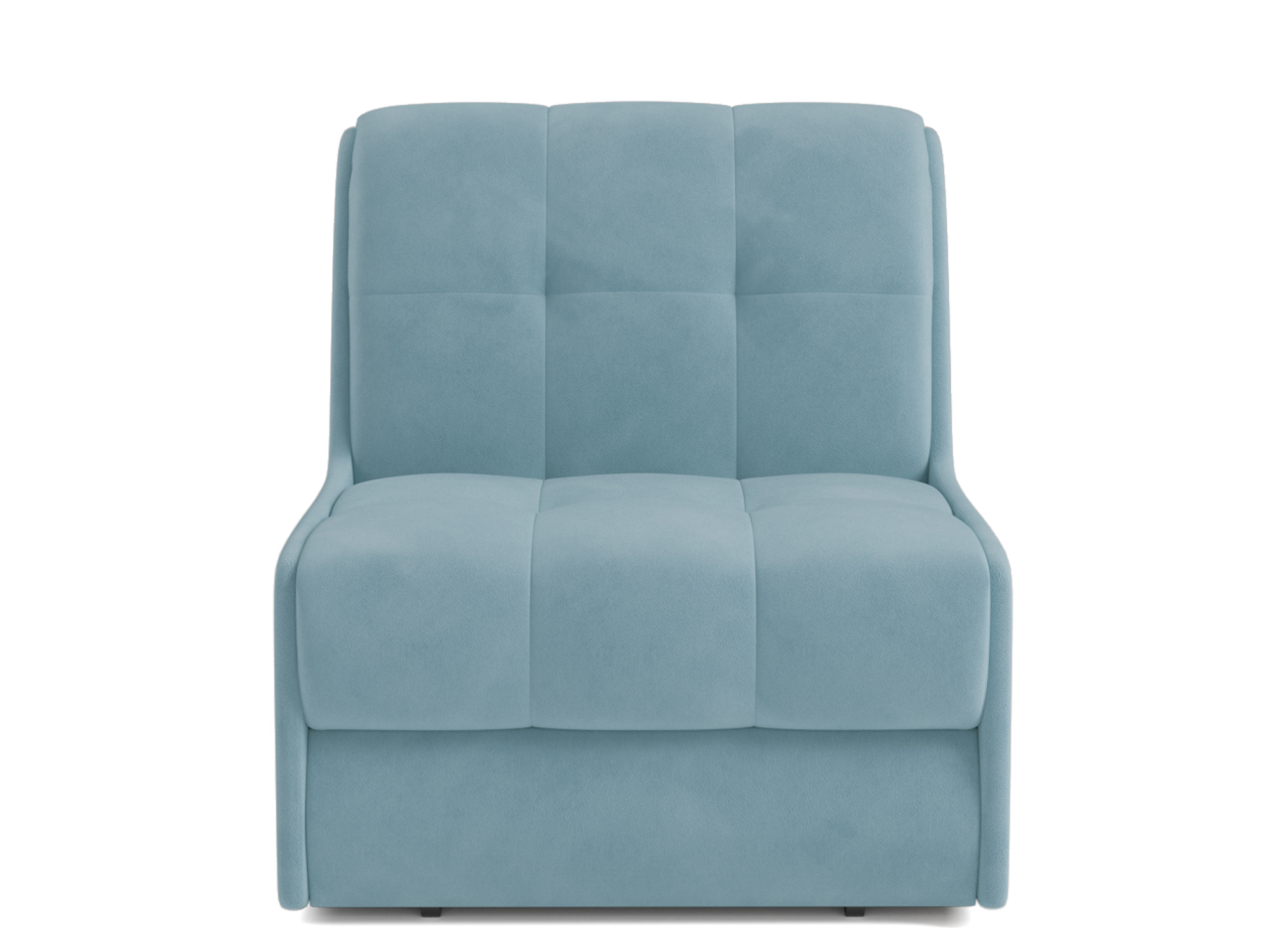Кресло-кровать Барон №2 MebelVia Голубой, Велюр, ДСП, Металл, Массив сосны