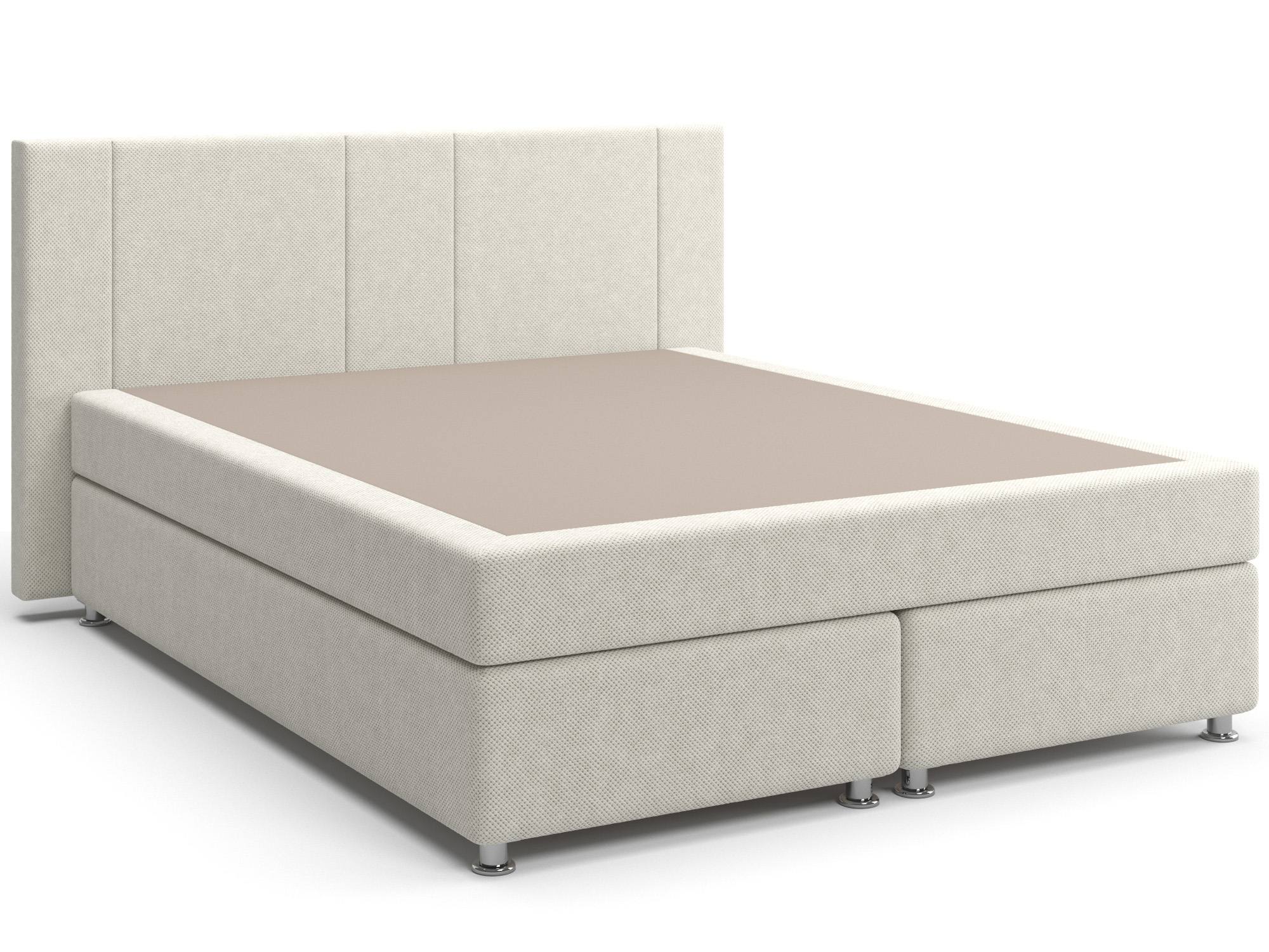 Кровать с матрасом и зависимым пружинным блоком Фелиция (160х200) Box Spring Белый, Массив, ДСП 