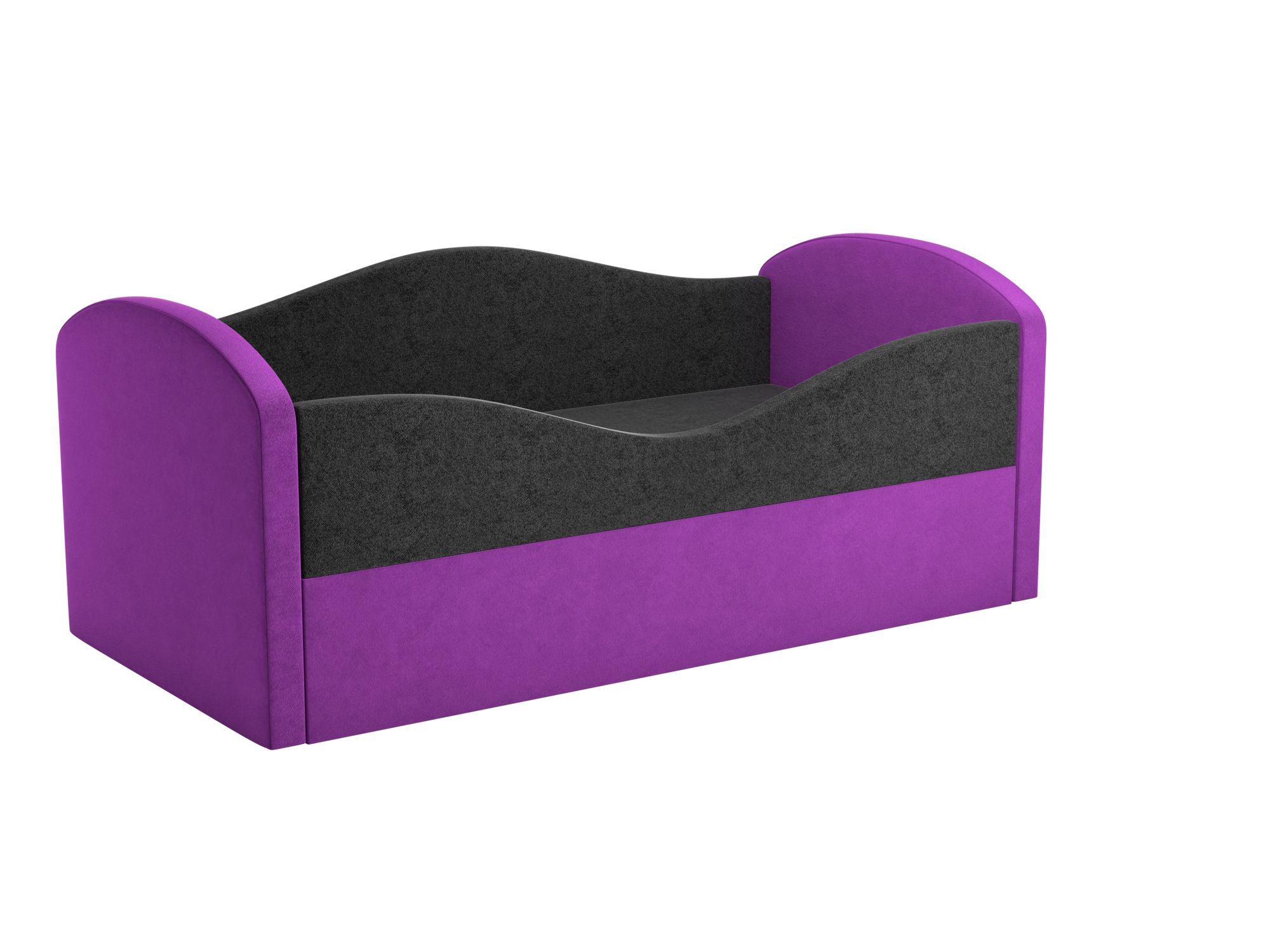 Детская кровать Сказка (75х160) Черный, Фиолетовый, Массив, ЛДСП
