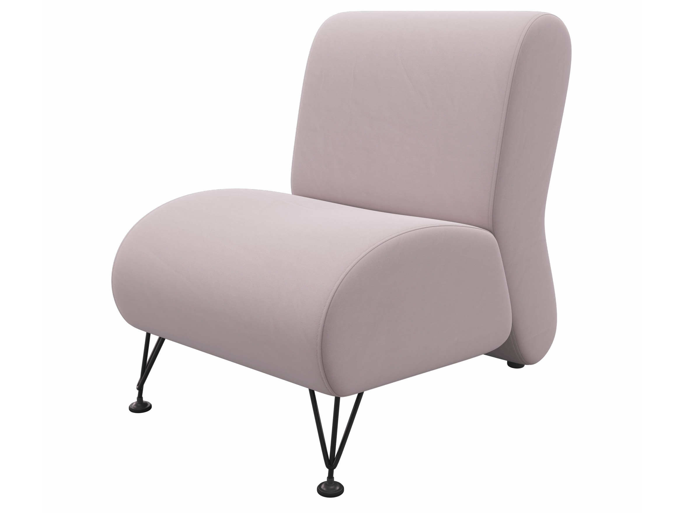 Мягкое дизайнерское кресло Pati лиловый MebelVia лиловый, Велюр мини диван bern лиловый mebelvia лиловый велюр дсп фанера
