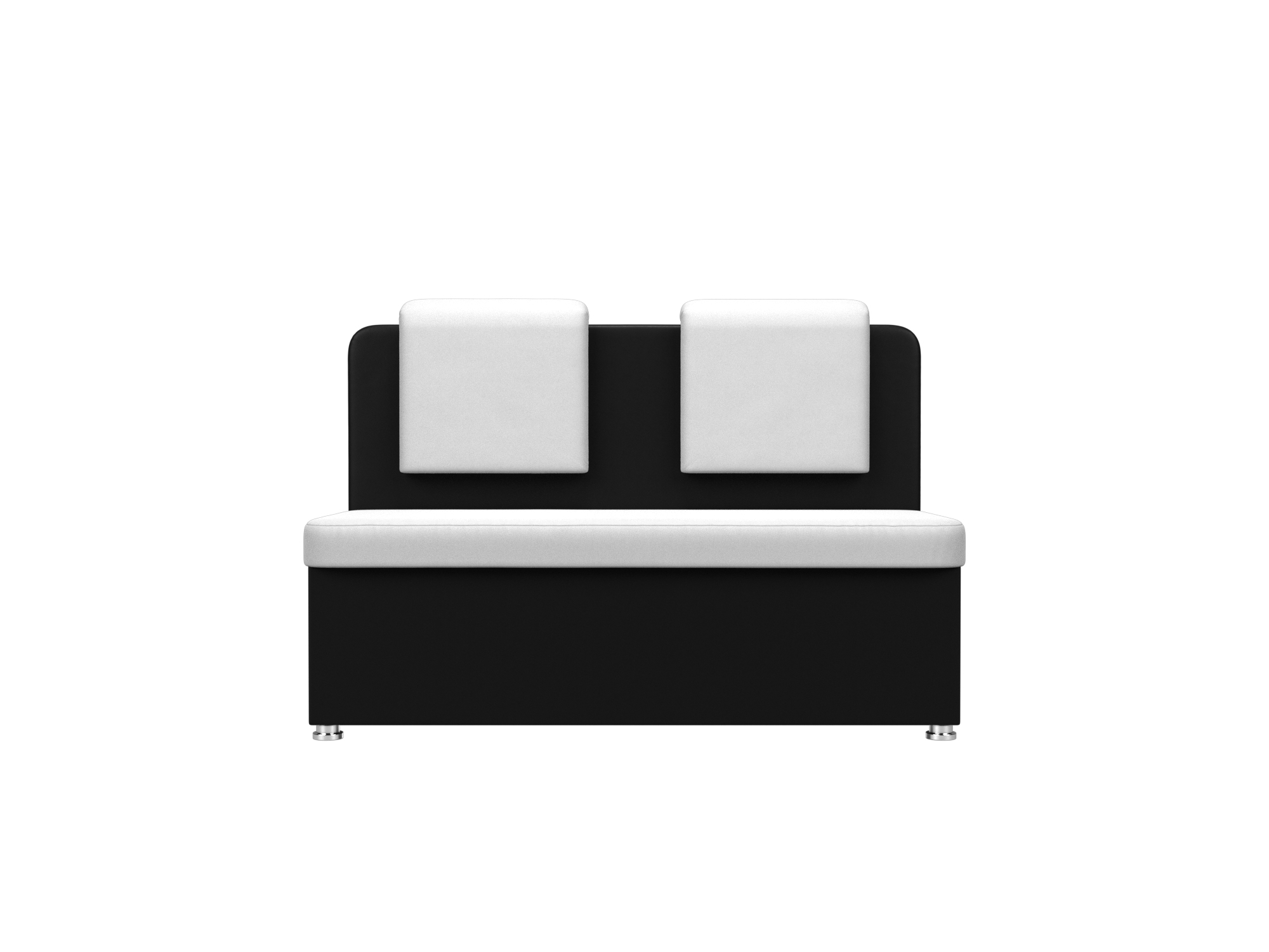 Кухонный прямой диван Маккон 2-х местный Белый, Черный, ЛДСП диван честер 2 х местный экокожа
