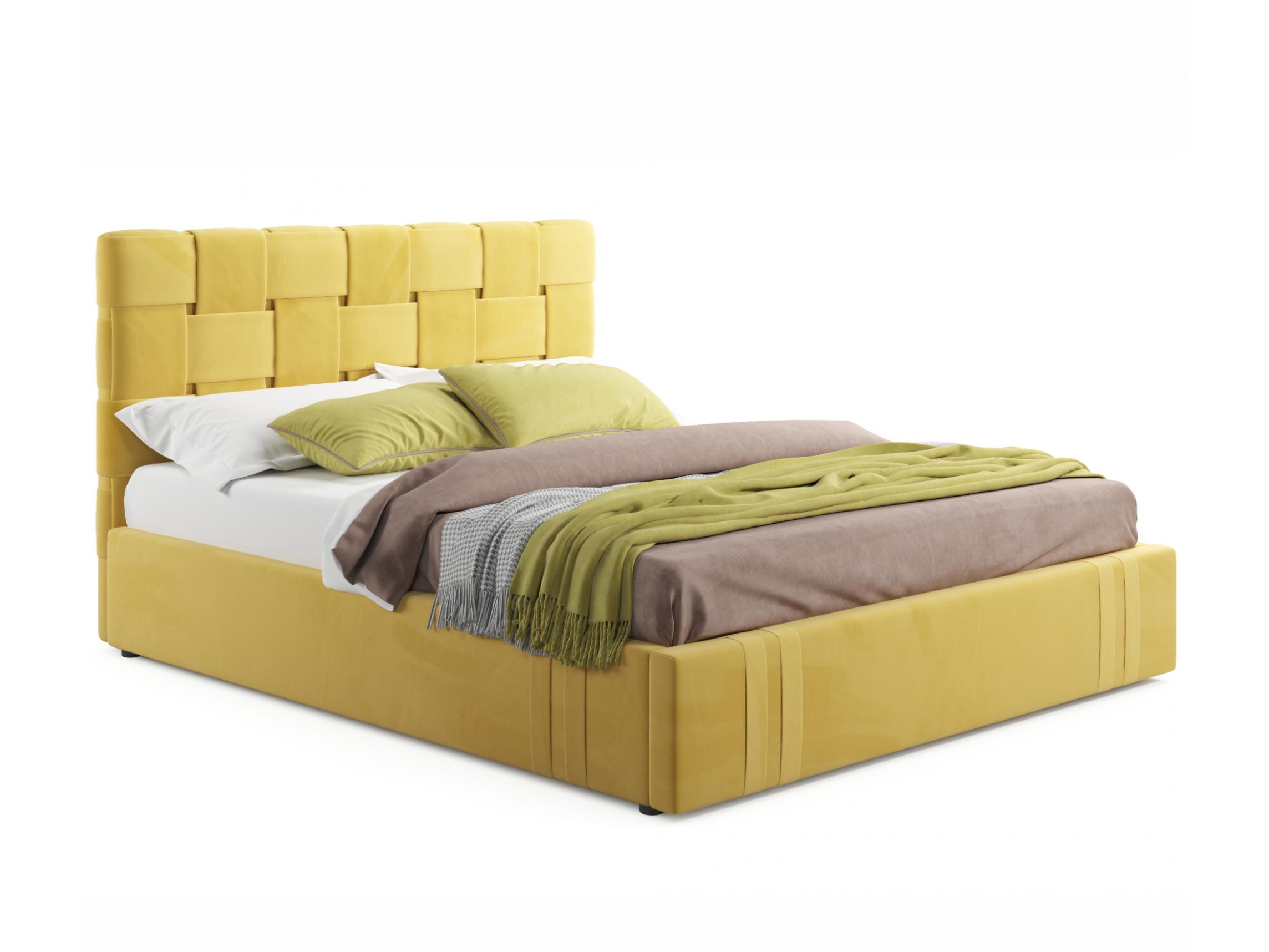 Комплект для сна Tiffany 1600 желтый с подъемным механизмом желтый, Желтый, Велюр, ДСП