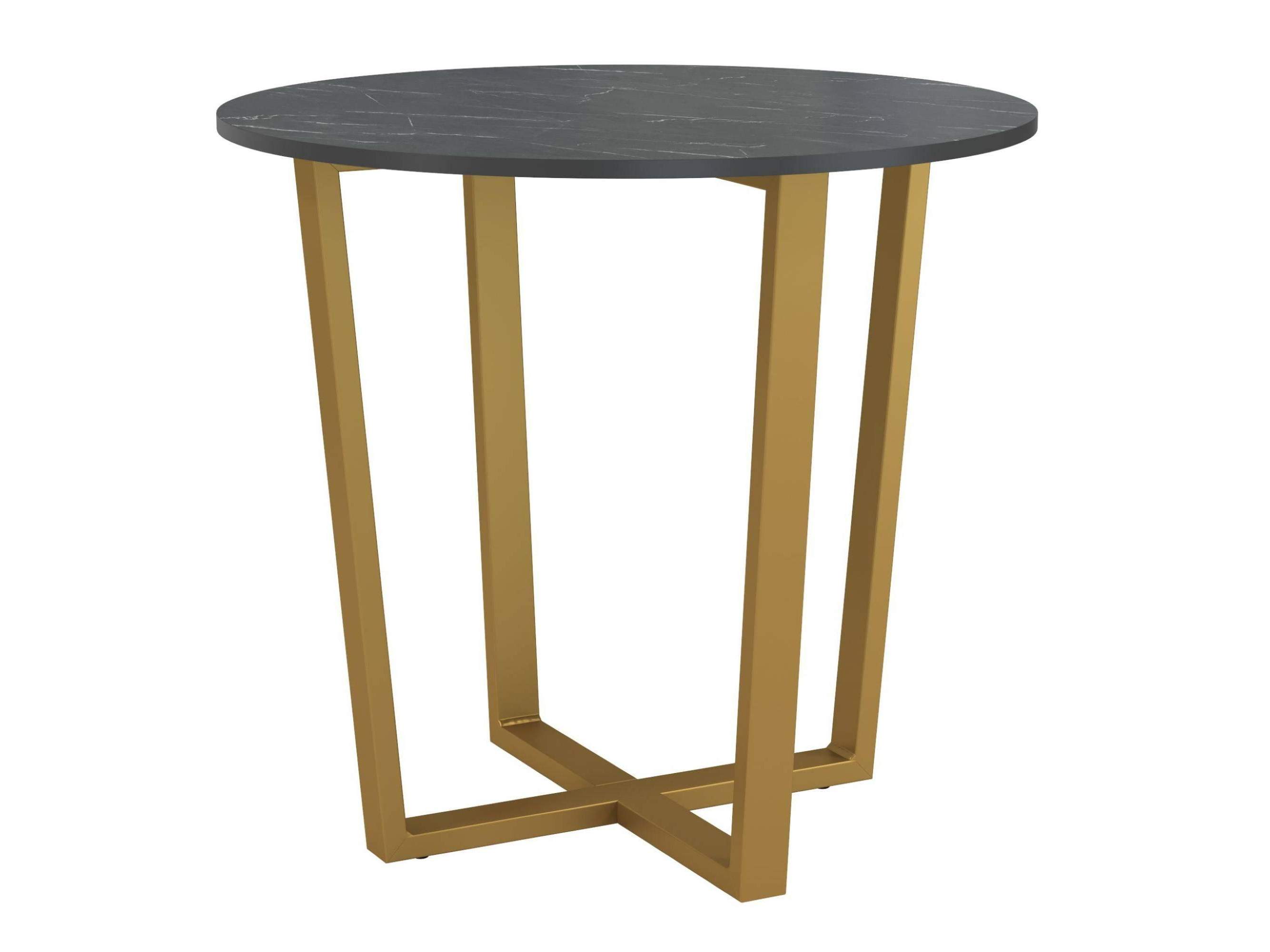 Стол 42.46 Бланко (обеденный) (мрамор черный / металл: золотой) Мрамор, Металл стол обеденный patrik д 110 мрамор графит черный муар черный металл