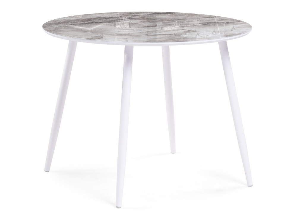Анселм мрамор серый / белый Стол Белый, Металл arlon 64x50x69 white стол серый белый металл