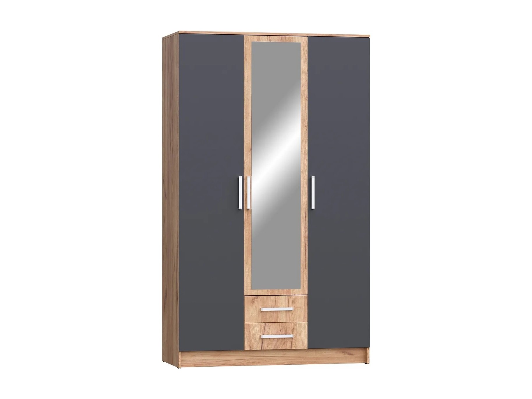 Мартина Шкаф для одежды 3-дверный (Крафт / Графит) Черный, ЛДСП 8в1 шкаф настенный 2 дверный крафт бежевый