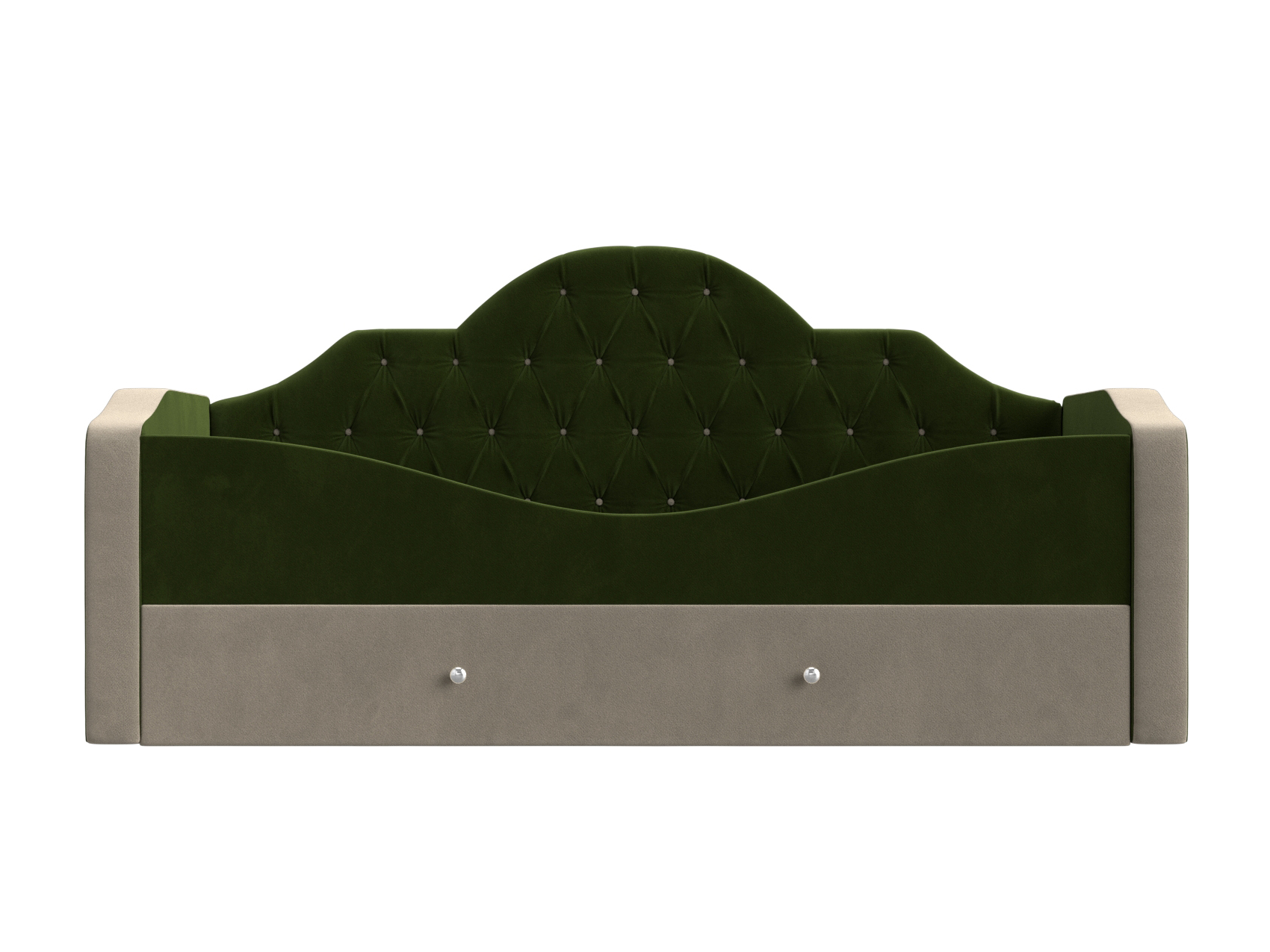 детская кровать мебелико майя микровельвет коричнево бежевый Детская кровать Скаут Зеленый, Бежевый, ЛДСП