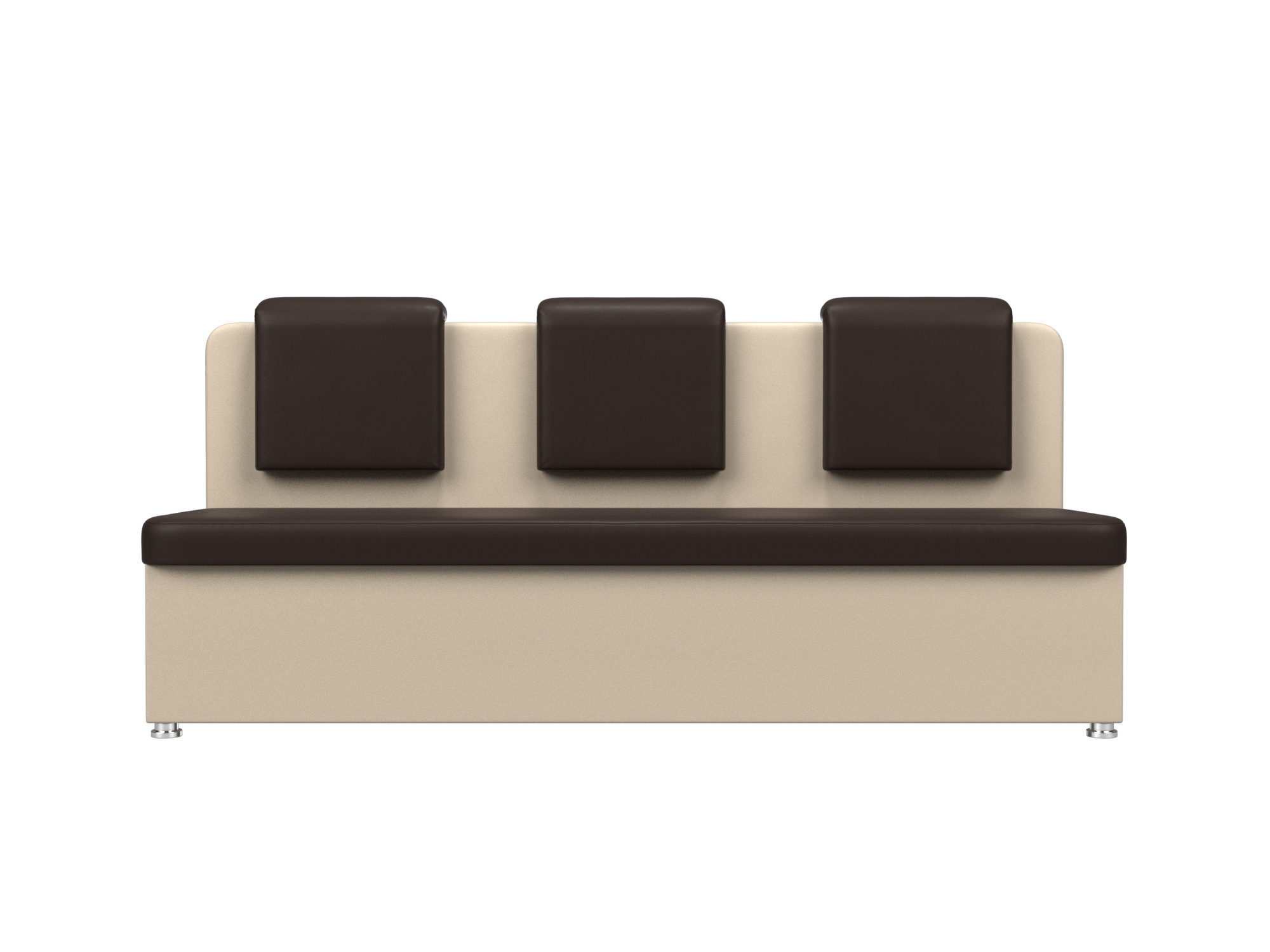 Кухонный прямой диван Маккон 3-х местный Коричневый, Бежевый, ЛДСП кухонный прямой диван артмебель лофт экокожа белый