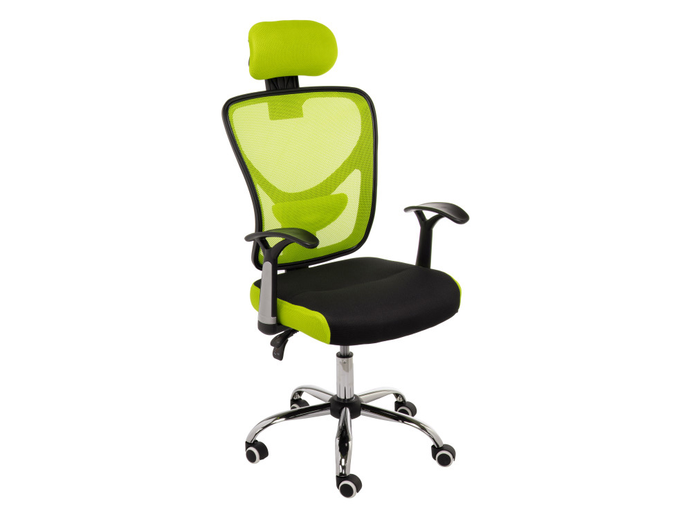 Lody 1 светло-зеленое / черное Компьютерное кресло MebelVia Черный, Зеленый, Ткань, Хромированный металл prime черное зеленое компьютерное кресло черный зеленый