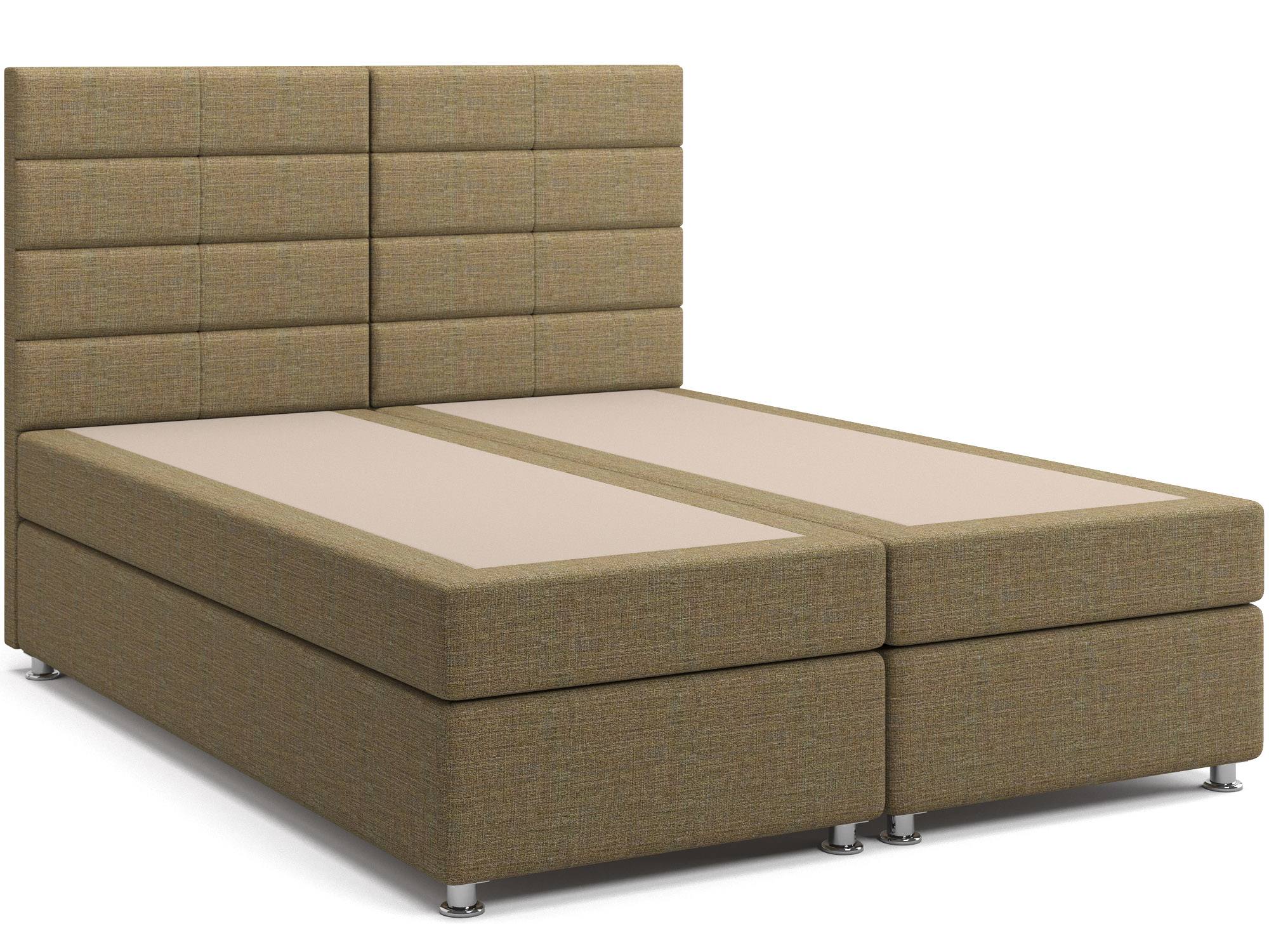 Кровать с матрасом и независимым пружинным блоком Гаванна (160х200) Box Spring Коричневый, ДСП, ДВП