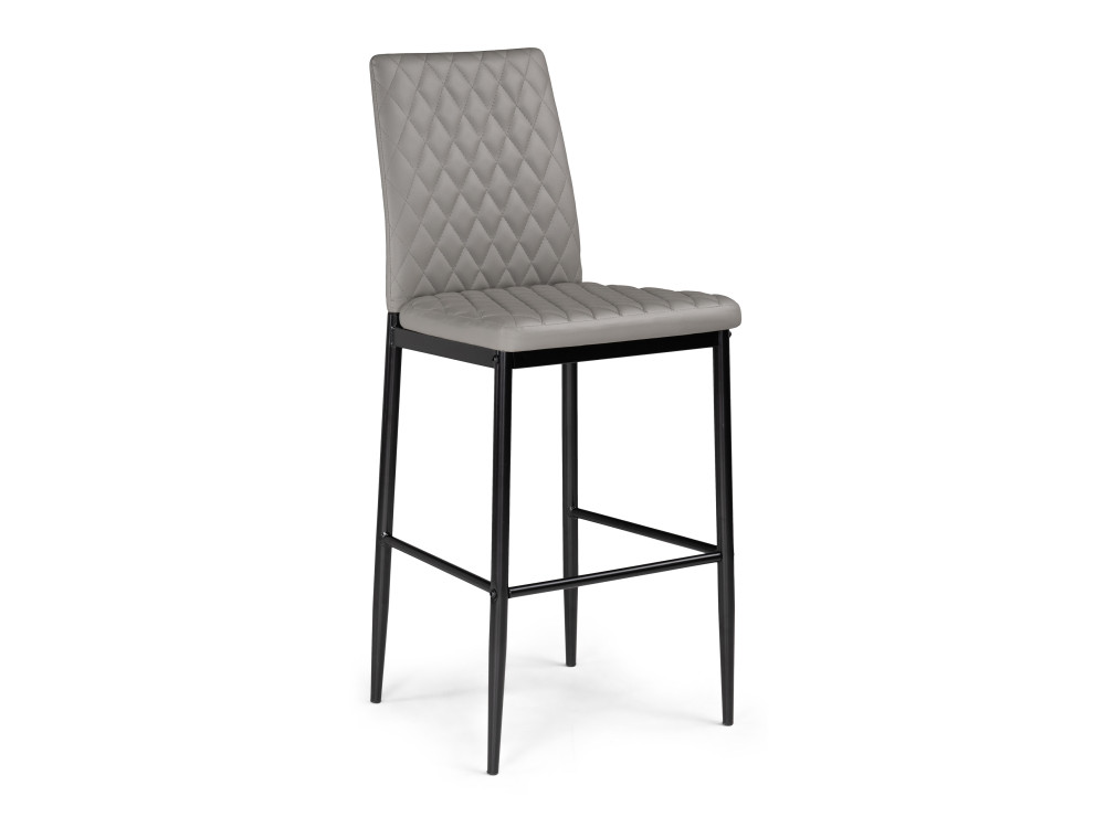 Teon серый / черный Барный стул Черный, Окрашенный металл teon бежевый хром барный стул серый хромированный металл
