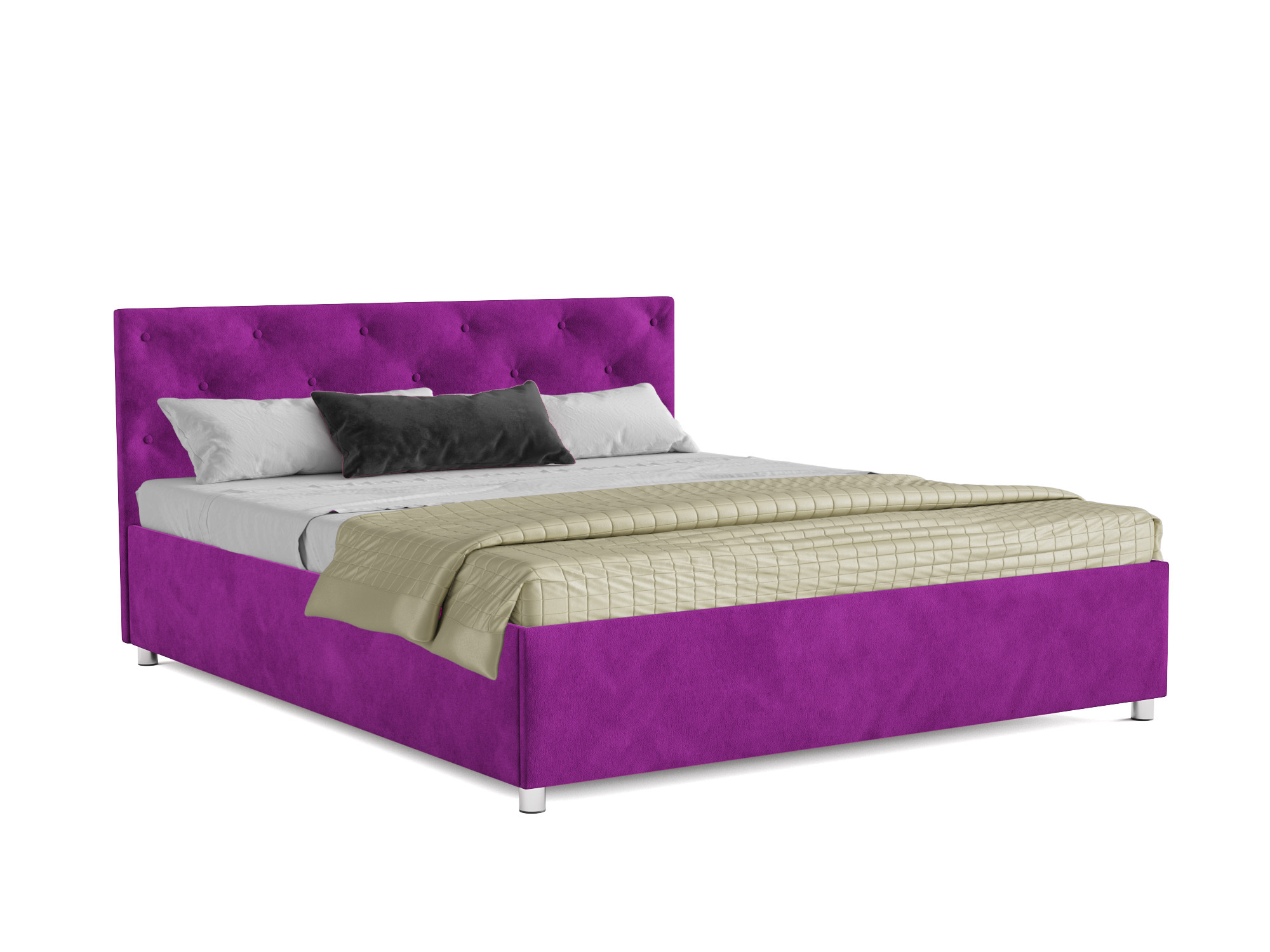Кровать Классик (160х190) Фиолетовый, ДСП, Брус сосны
