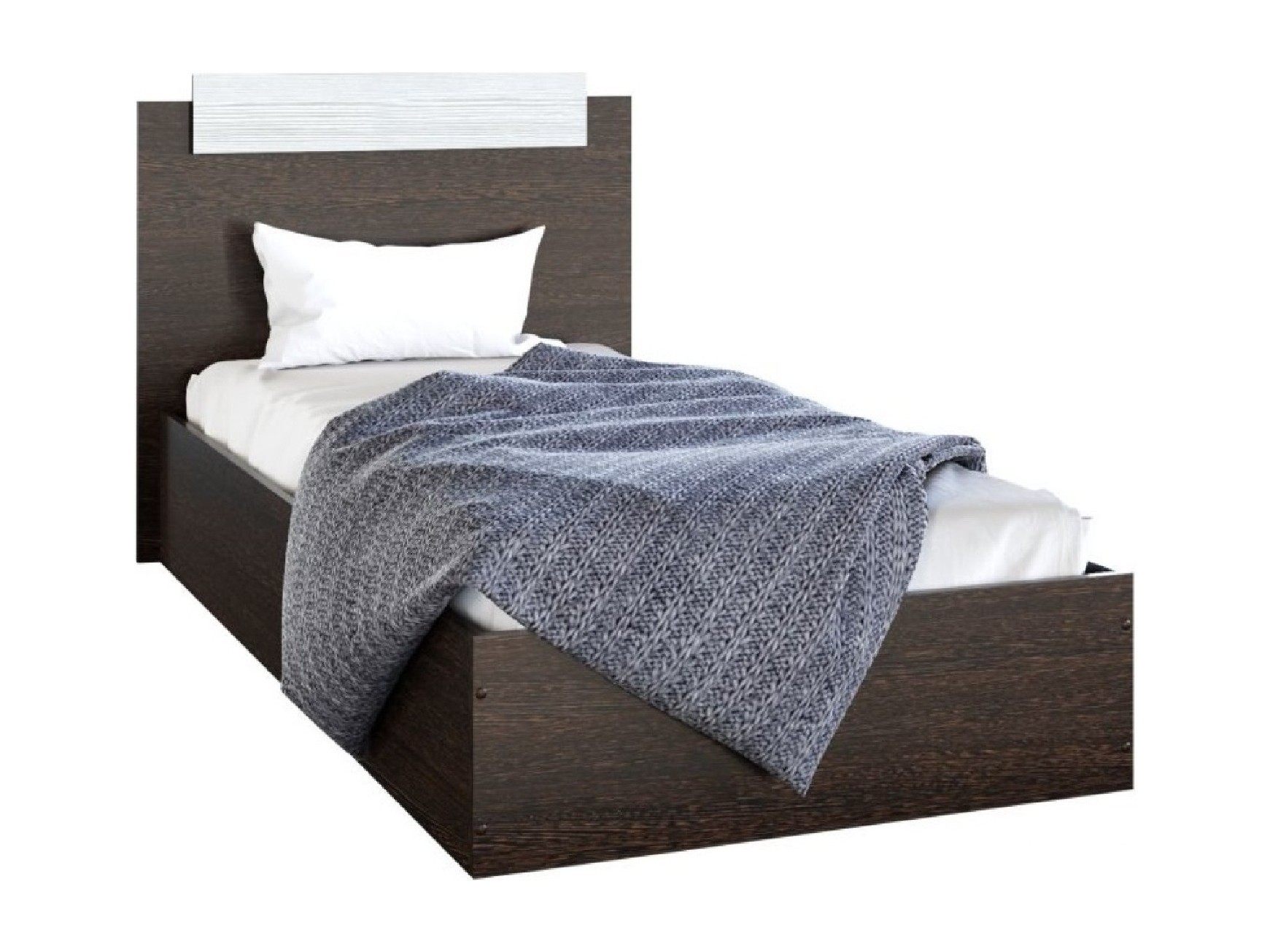 Эко Кровать 900 (Венге) Коричневый темный, ЛДСП кровать 1 900 парма венге венге коричневый темный лдсп