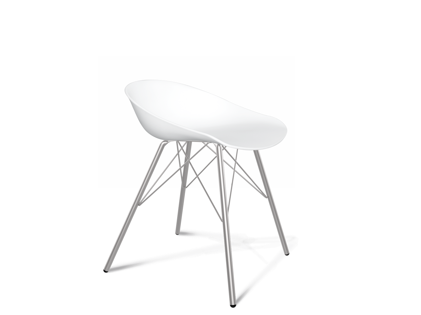 Стул SHT-ST19/S37 на металлокаркасе белый/хром лак белый, Металл