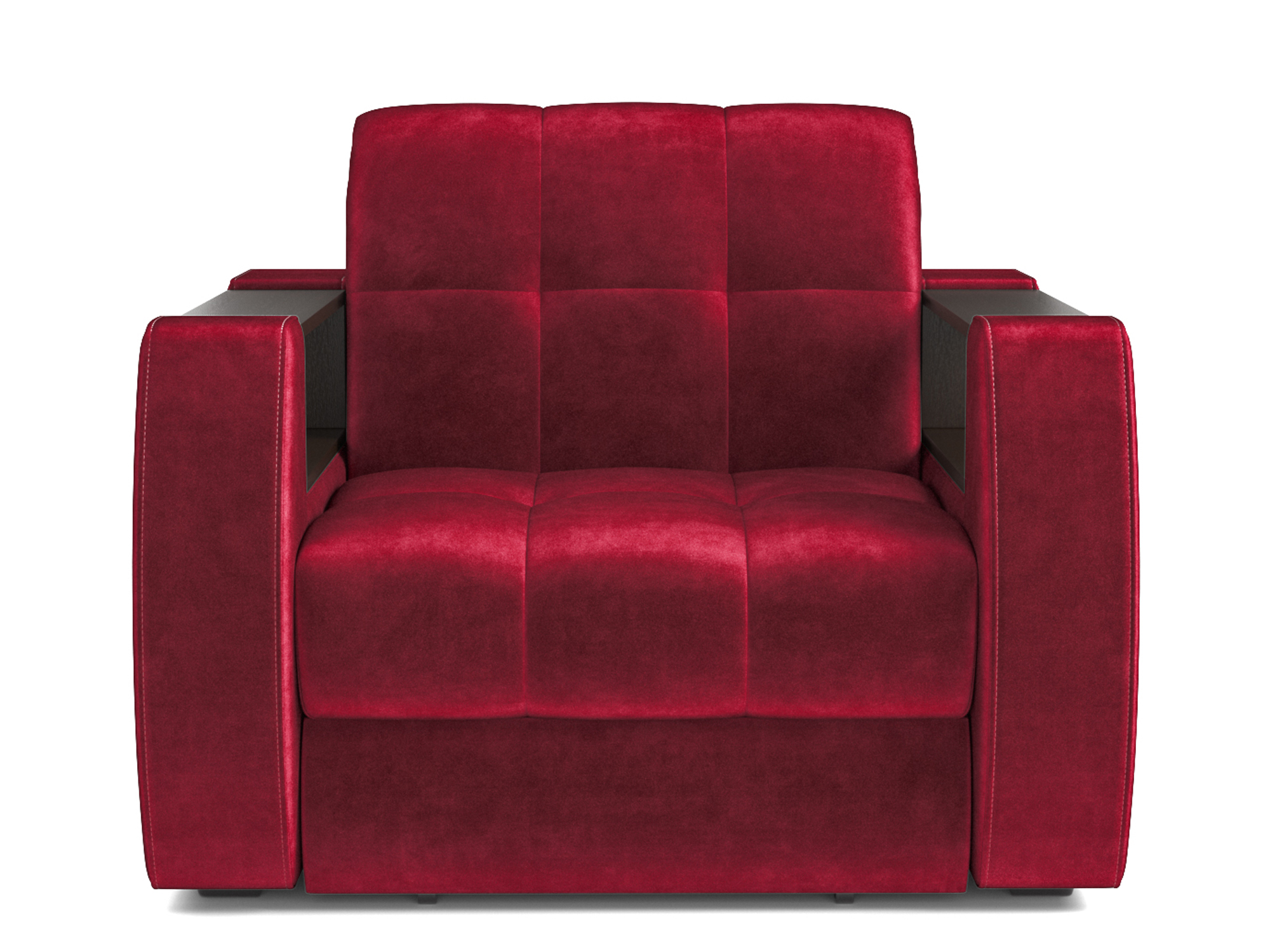 Кресло-кровать Барон №3 MebelVia Красный, Вельвет бархатного типа, ДСП, Металл, Массив сосны кресло кровать барон 3 mebelvia красный микровелюр дсп металл массив сосны