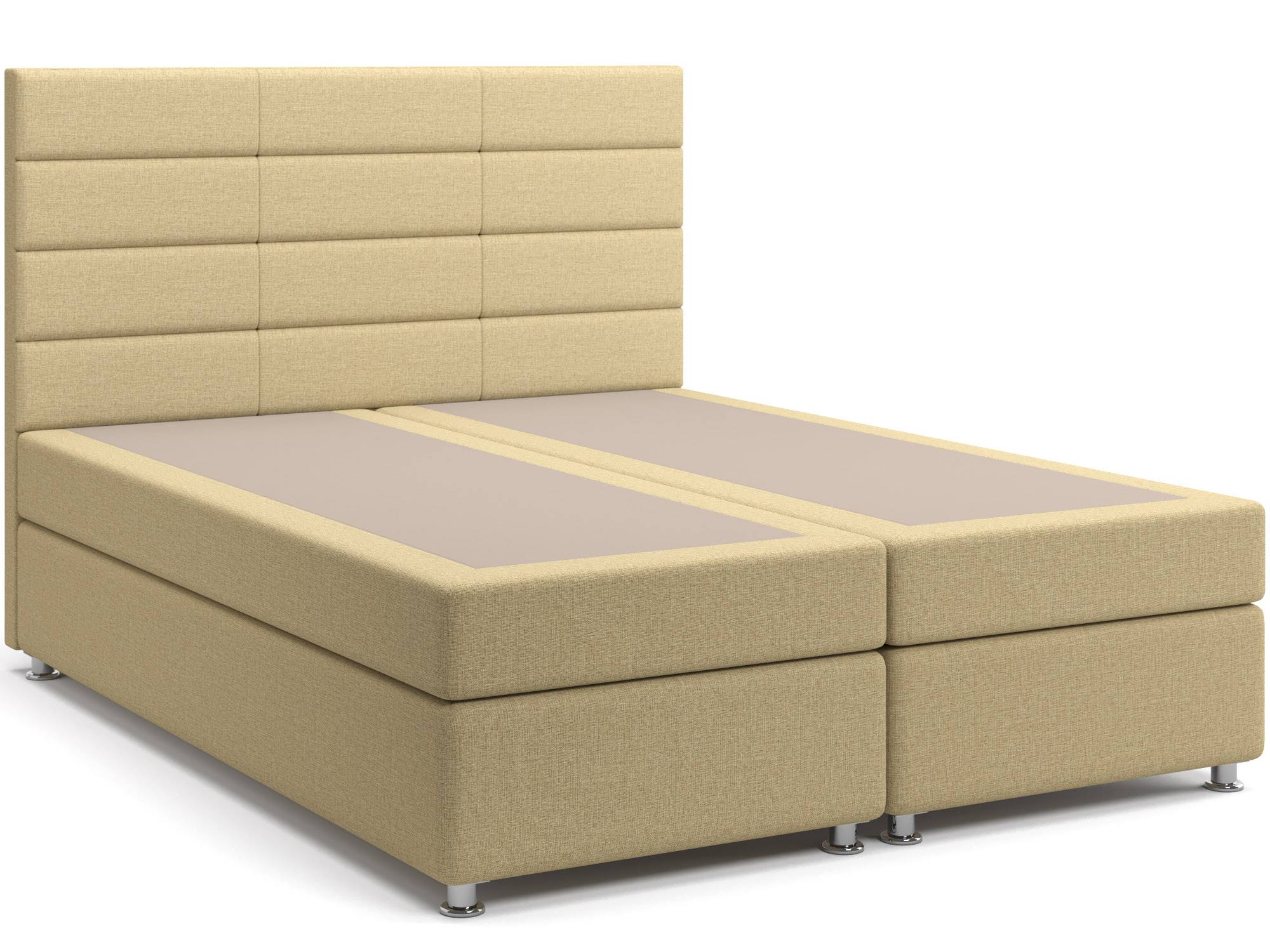 Кровать с матрасом и независимым пружинным блоком Бриз (160х200) Box Spring Бежевый, ДСП, ДВП