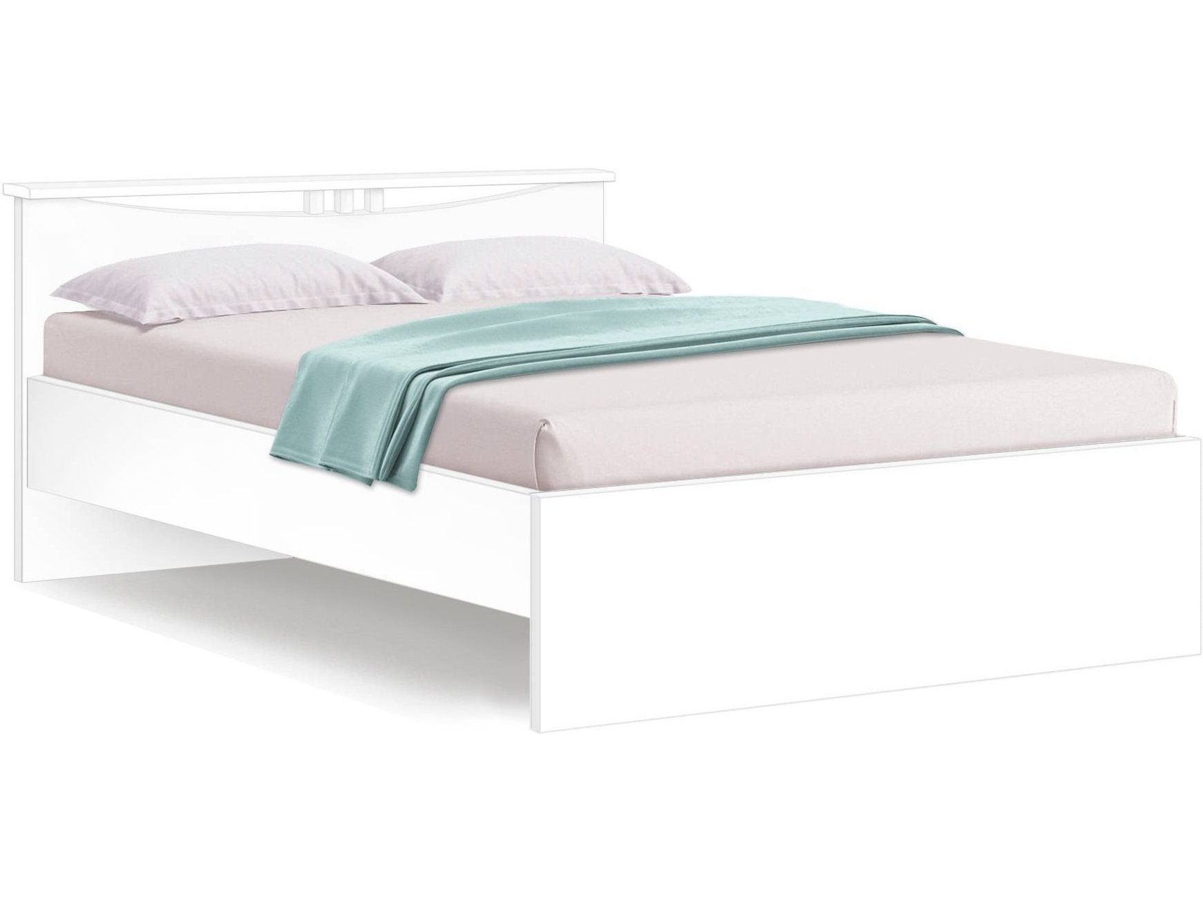 Кровать Мелисса 160 (Белый) Белый, ЛДСП