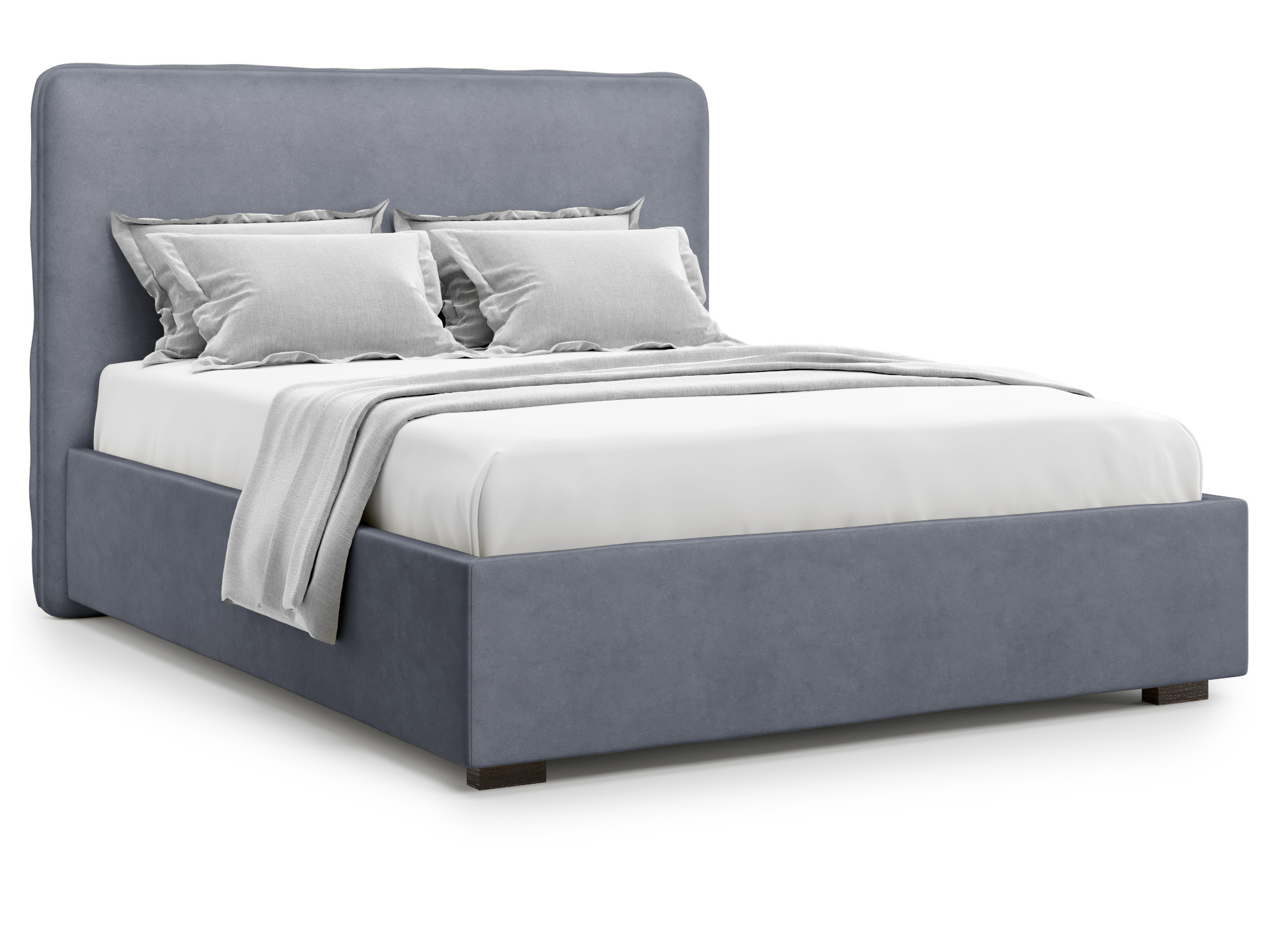 Кровать с ПМ Brachano (160х200) Серый, ДСП оливия 160х200 с пм темно серая кровать серый дсп