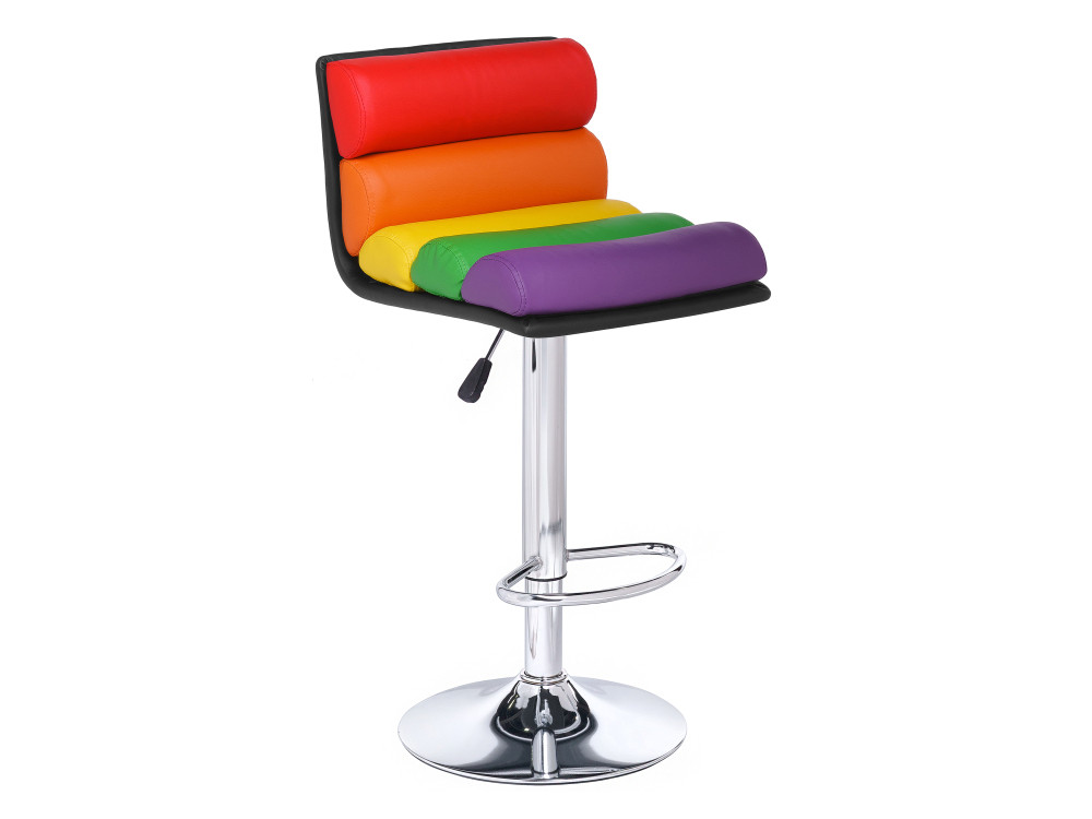 Color Барный стул Цветной кожзам, Хромированный металл eames белый барный стул белый кожзам хромированный металл