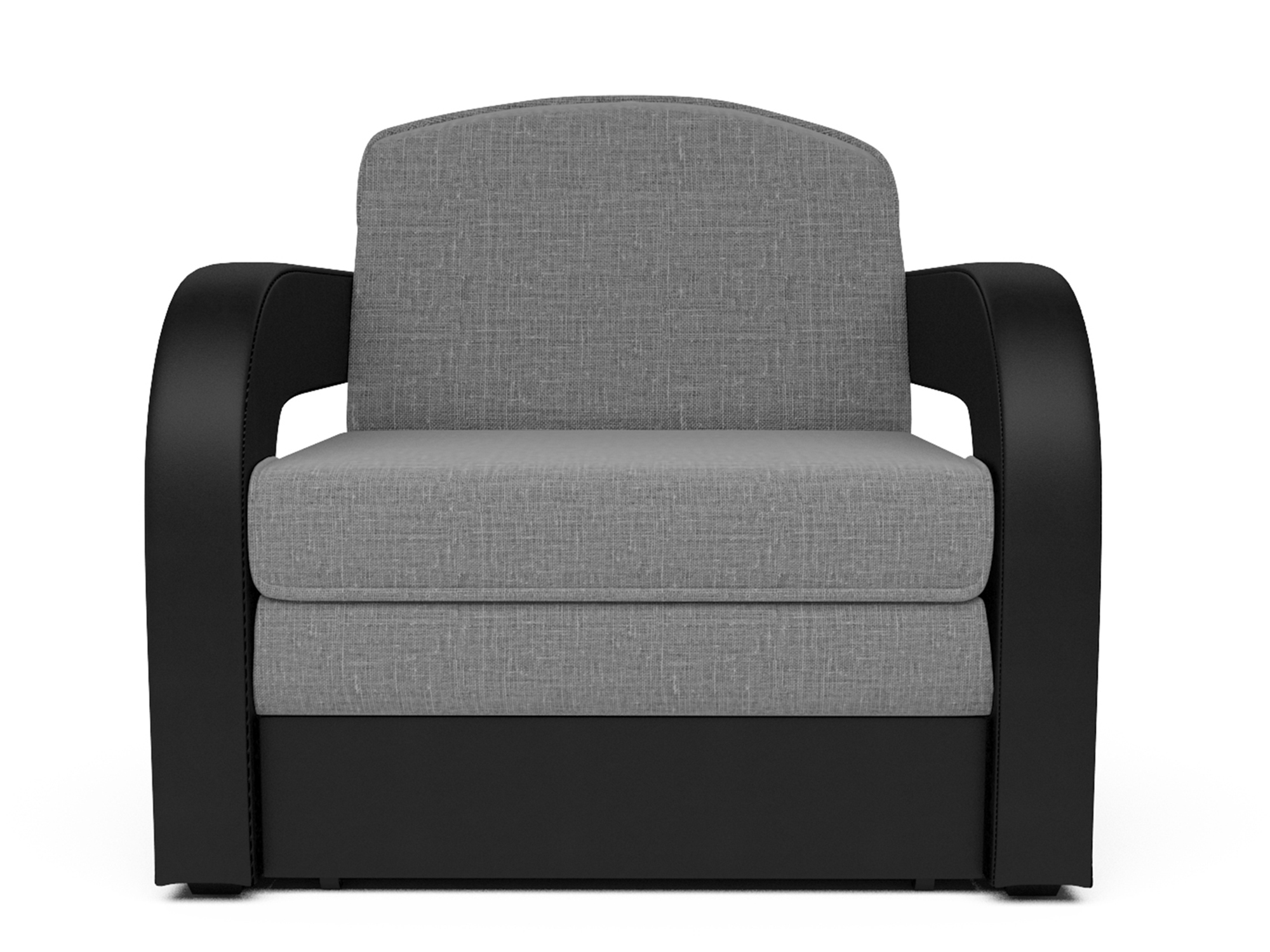 Кресло-кровать Кармен-2 MebelVia Серый, Черный, Рогожка, Экокожа, ДСП, Массив сосны, Фанера