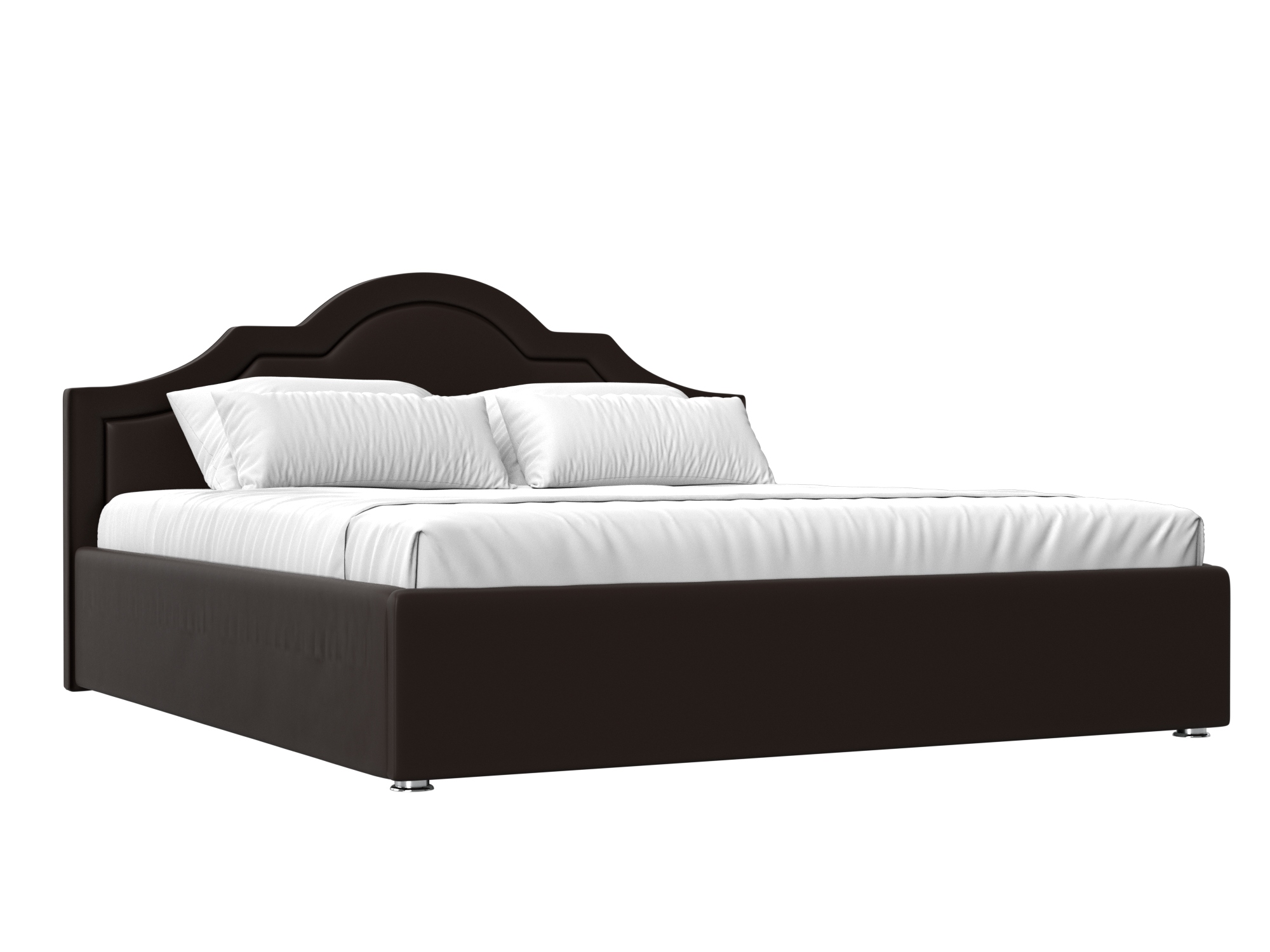Кровать Афина (160х200) Коричневый, ЛДСП кровать мебелико афина микровельвет коричневый