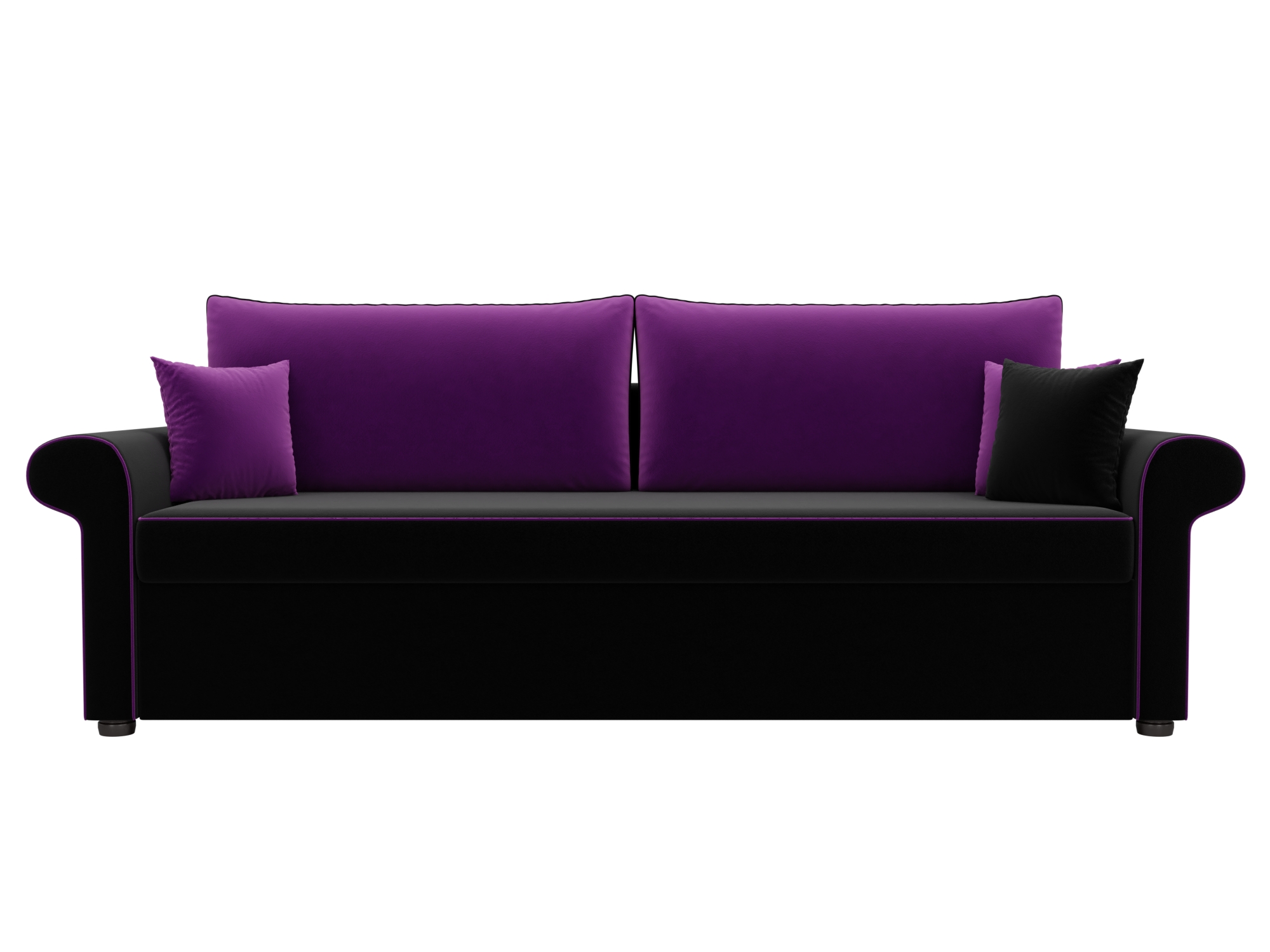 Диван Милфорд MebelVia Черный, Фиолетовый, Вельвет, ЛДСП диван прямой смарт мирта милфорд 2 еврокнижка а0241360576