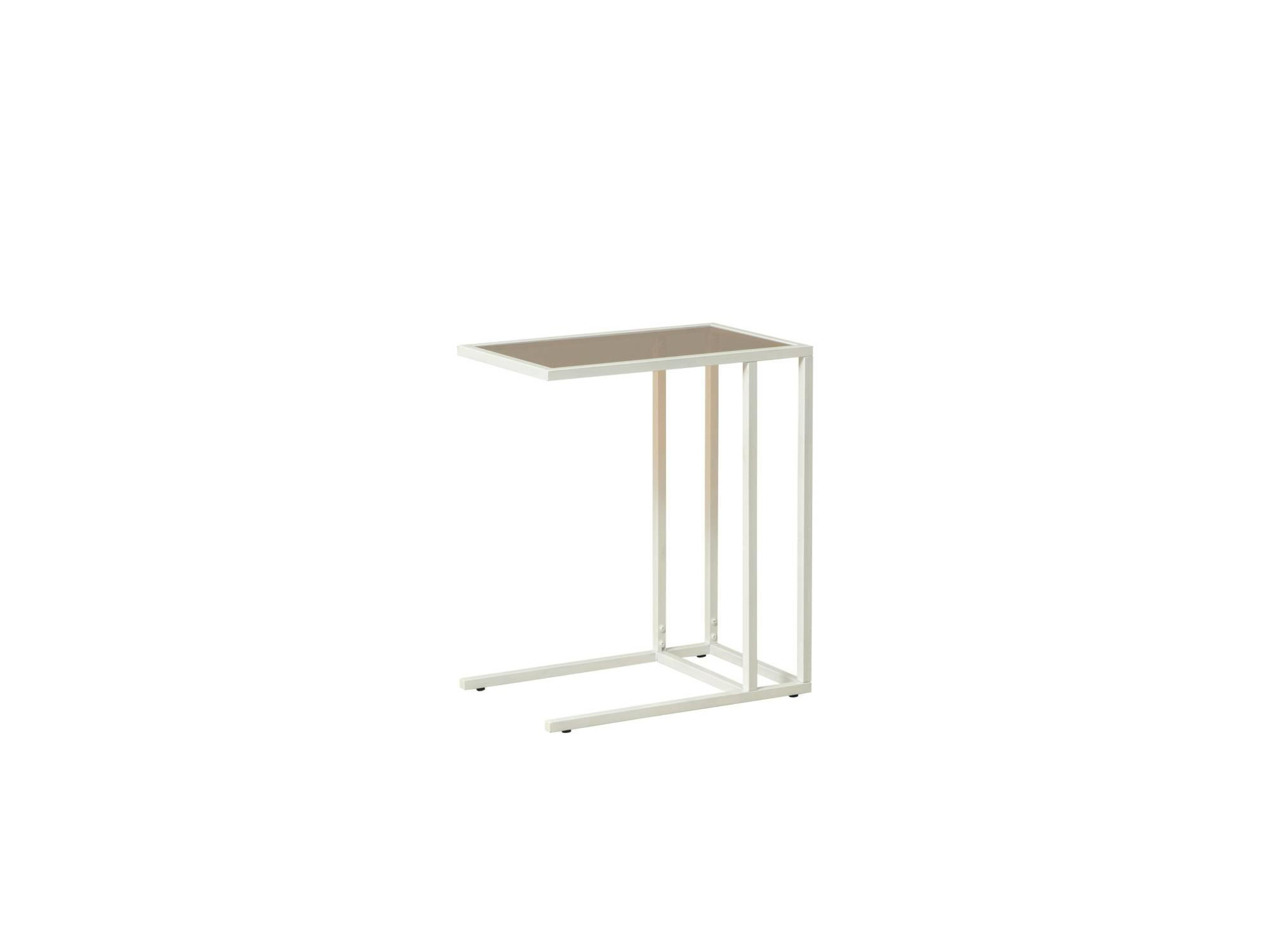 Стол приставной Скандик 42.24 (со стеклом) (металл белый) Белый, Металл фото
