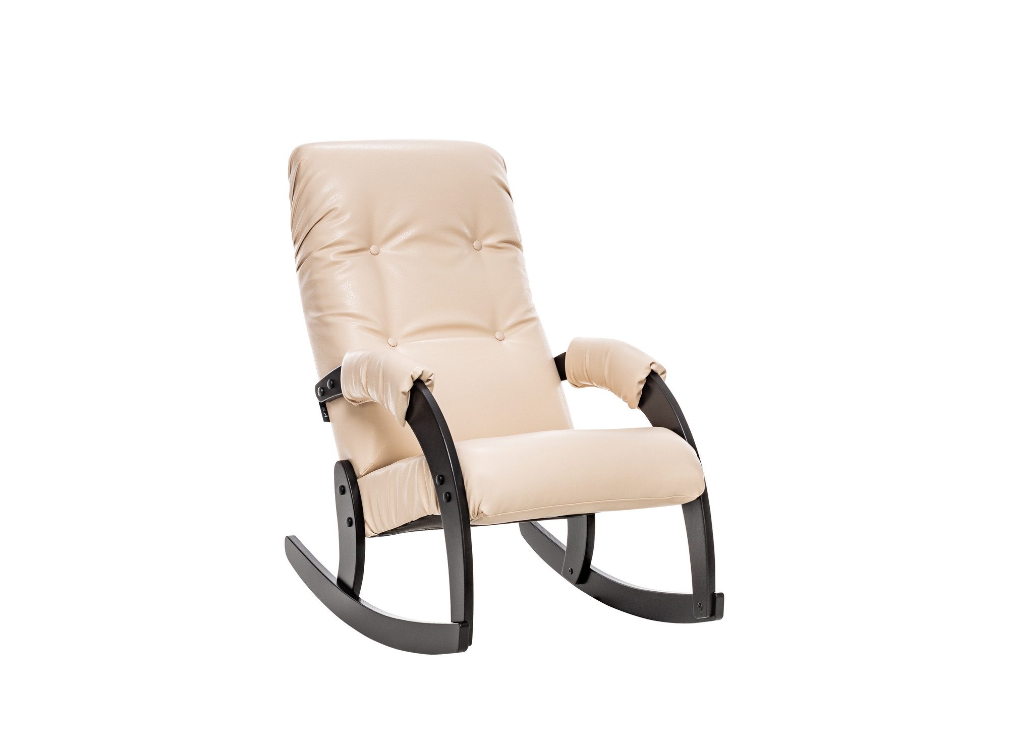 Кресло-качалка Модель 67 Венге, к/з Polaris Beige MebelVia Венге, Экокожа, Фанера, шпон, лак кресло качалка модель 67 венге