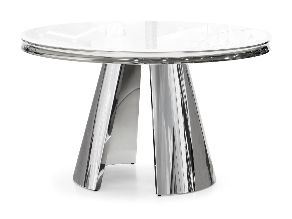Bloss белый Стол стеклянный Серый, Металл агат белый белый стол стеклянный белый металл