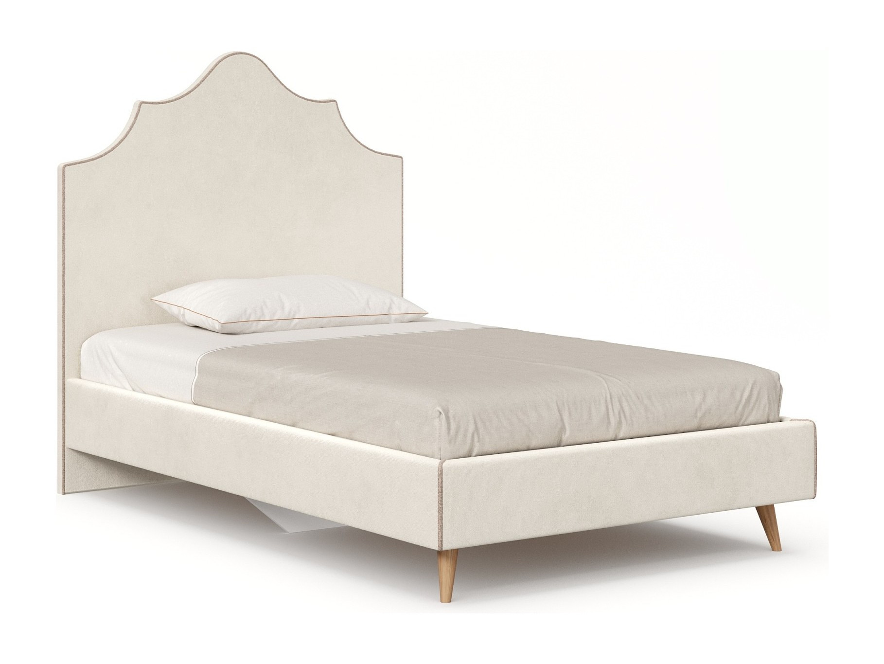 Элиза Кровать 1200 с кроватным основанием (Бежевый/Светло-коричневый) элис кровать полутороспальная 1200 с кроватным основанием белый белый