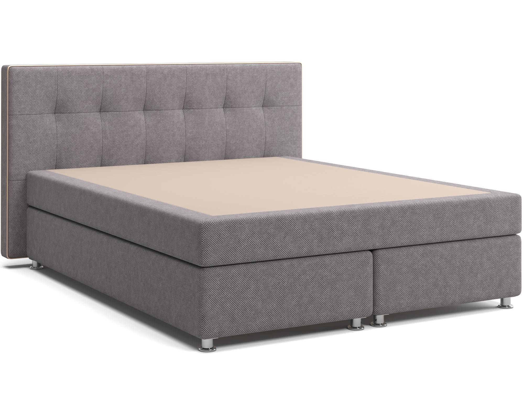 Кровать с матрасом и зависимым пружинным блоком Нелли (160х200) Box Spring Серый, Массив, ДСП