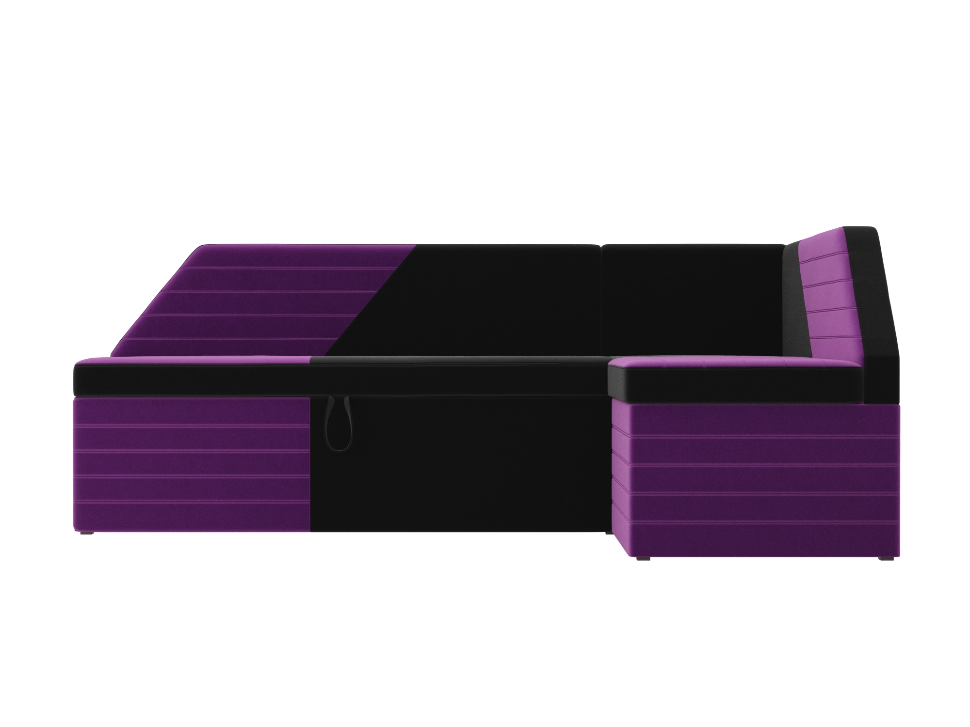 Кухонный угловой диван Дуглас Правый Черный, Фиолетовый, ЛДСП кухонный угловой диван мебелико классик микровельвет фиолетово черный правый