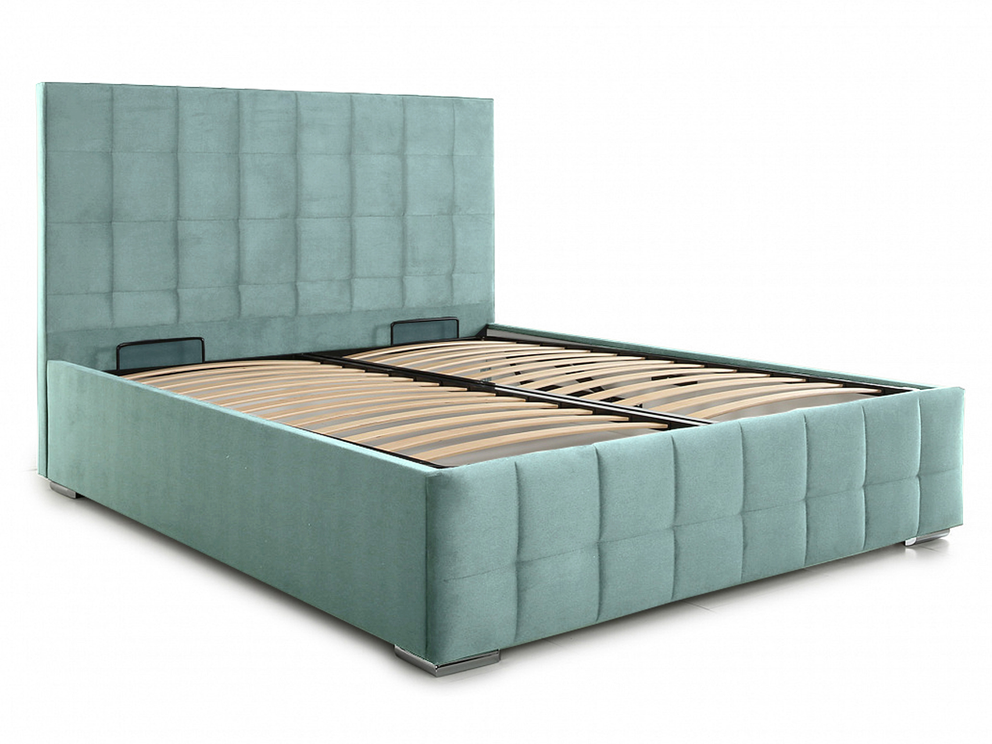 Кровать Пассаж 2 (180х200) с ПМ Бирюзовый, Массив, ДСП кровать пассаж 180х200 с пм синий массив дсп