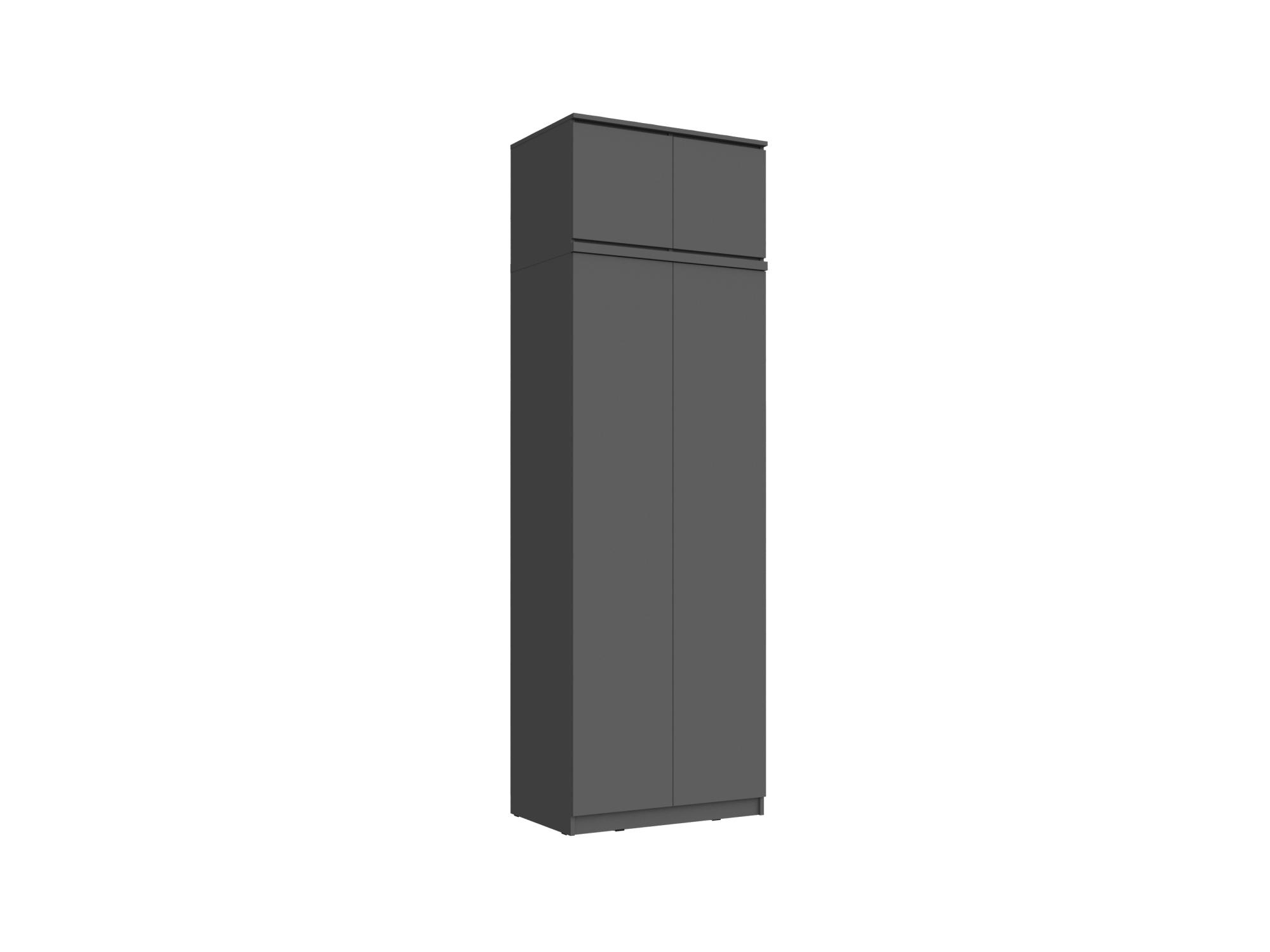 Челси Шкаф 2-х створчатый платяной + антресоль к шкафу 800 (Графит, Графит) Черный, ЛДСП челси шкаф 2 х створчатый комбинированный антресоль к шкафу 900 графит графит графит черный лдсп