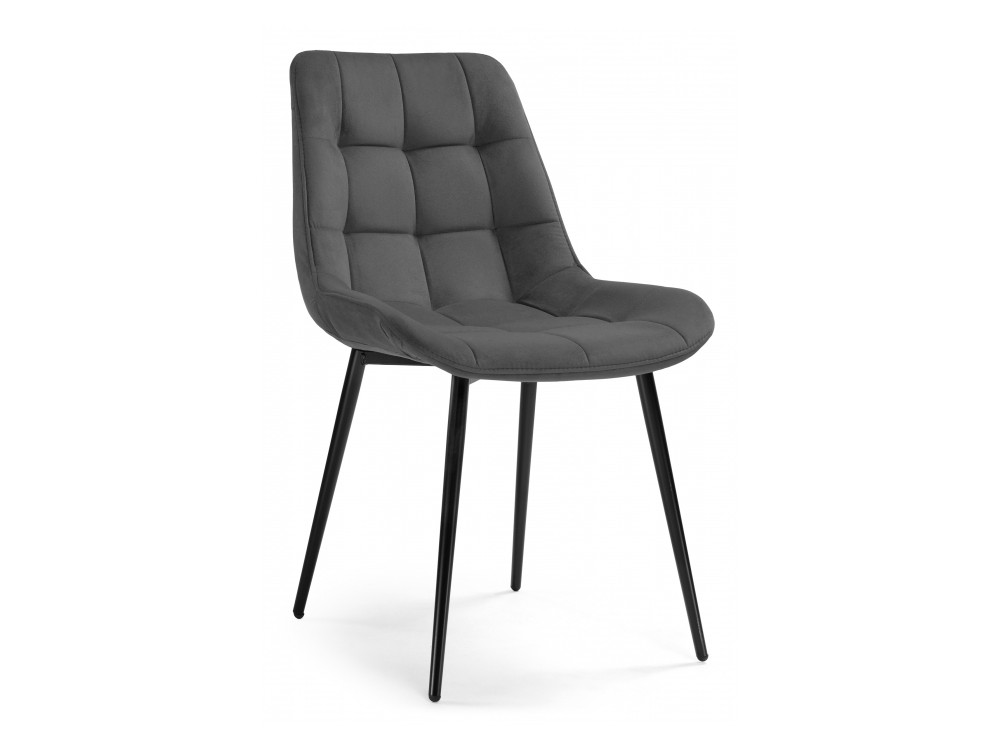 Келми микровелюр серый / черный глянец Стул серый, Окрашенный металл келми 1 светло коричневый черный стул черный пластик