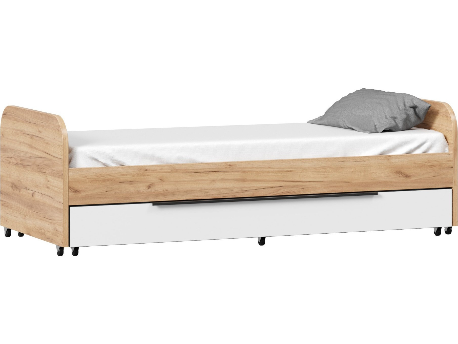 Урбан Кровать выкатная с ящиком выкатным для кровати-чердака (Дуб Золотой/Белый) Белый 32861