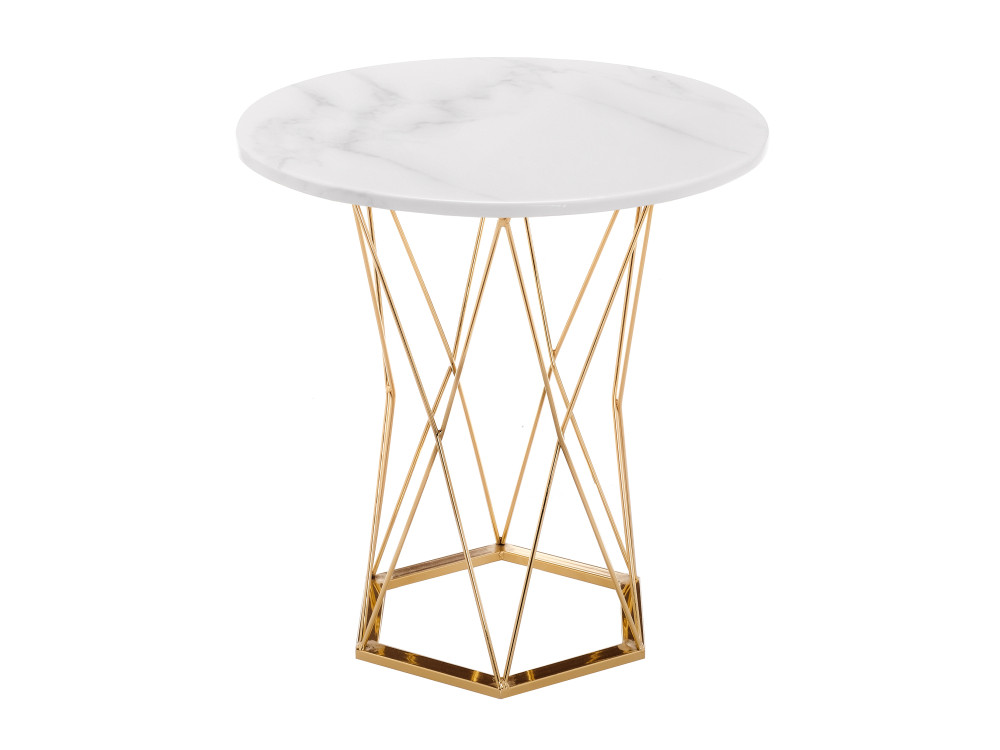 Melan white / gold Стол деревянный Бежевый, Металл selina 80х72 black gold стол деревянный черный металл