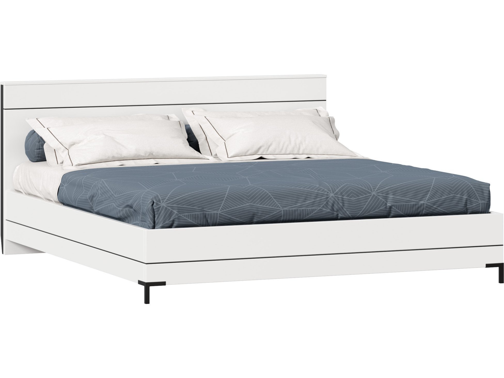интерьерная кровать смарта 1800 Норд Кровать двуспальная 1800 (Белый/Черный) Белый