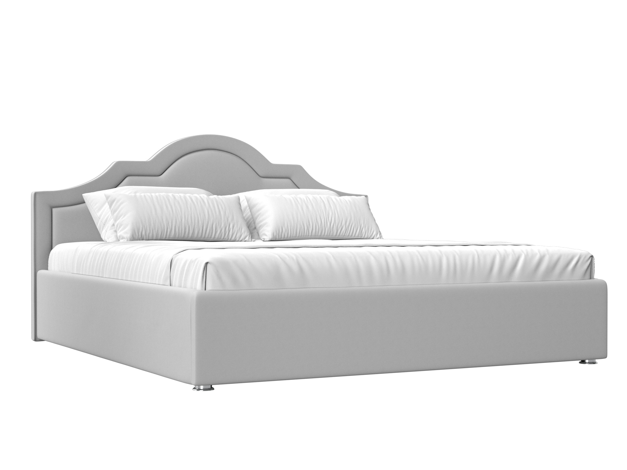 Кровать Афина (160х200) Белый, ЛДСП афина кровать 160х200 белый глянец коричневый темный белый мдф лдсп