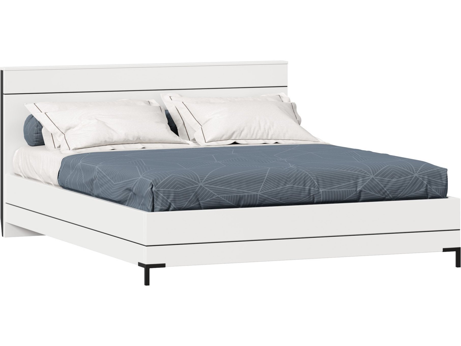 двуспальная кровать стандарт 1600 Норд Кровать двуспальная 1600 (Белый/Черный) Белый