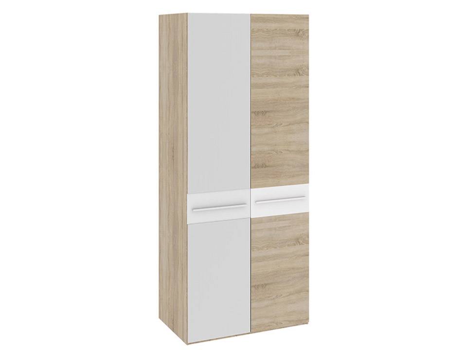 Шкаф для одежды с зеркалом Ларго Белый глянец, Белый, Бежевый, ЛДСП, Зеркало 