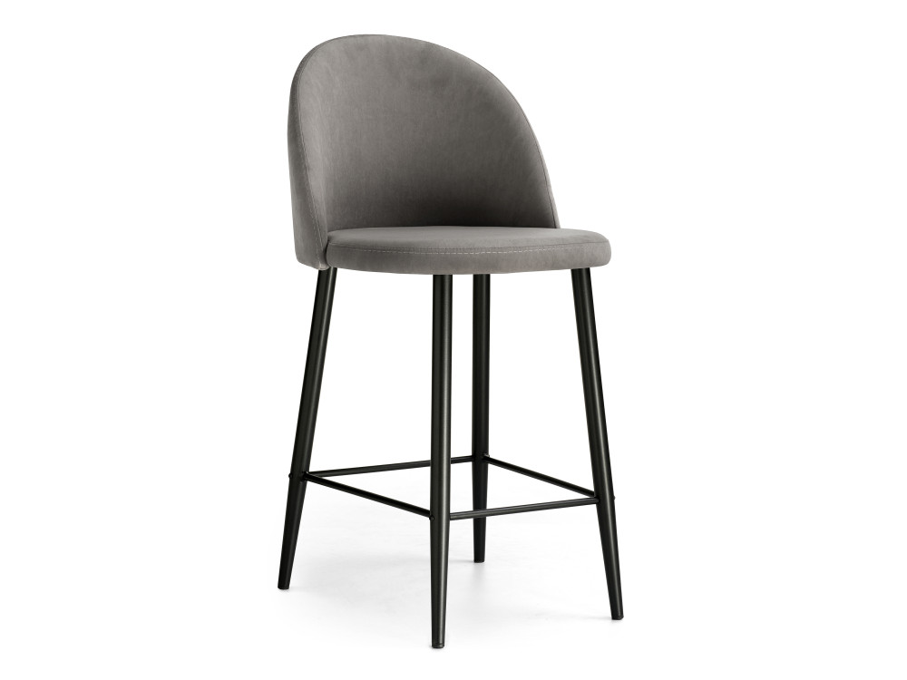 Амизуре темно-серый / черный матовый Барный стул Черный, Окрашенный металл стул барный tolix wood серебристый матовый серый