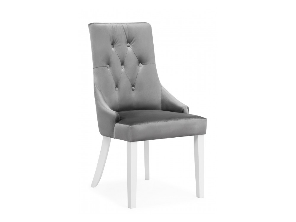 Elegance white / fabric grey Стул деревянный Белый, Массив Гевеи benza grey fabric стул серый хромированный металл