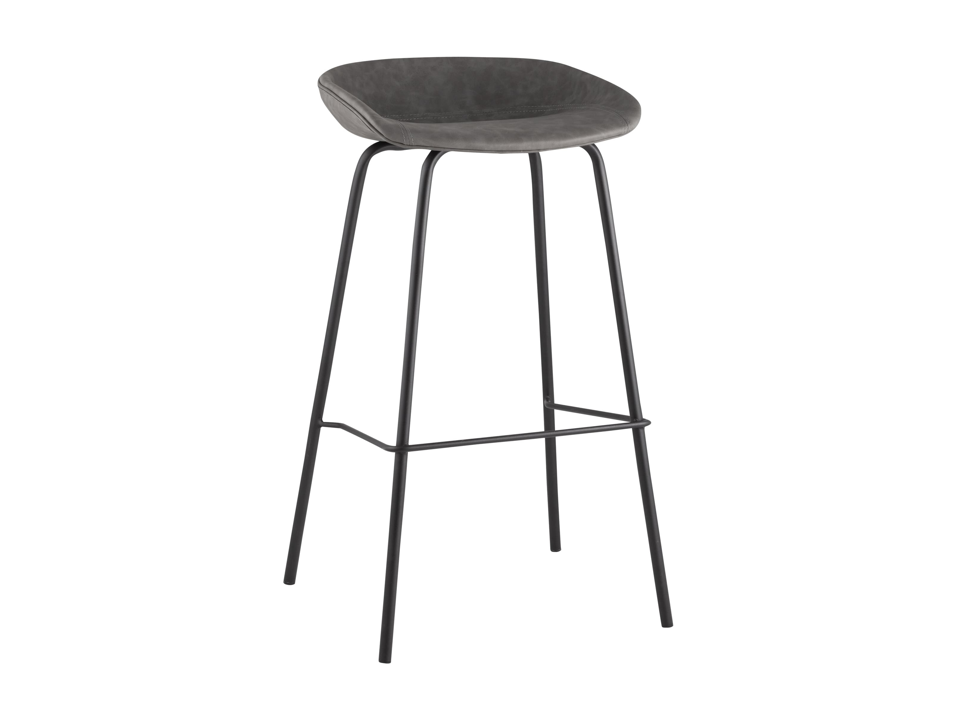 Стул барный Stool Group Beetle Lite PU Серый  Черный, Металл