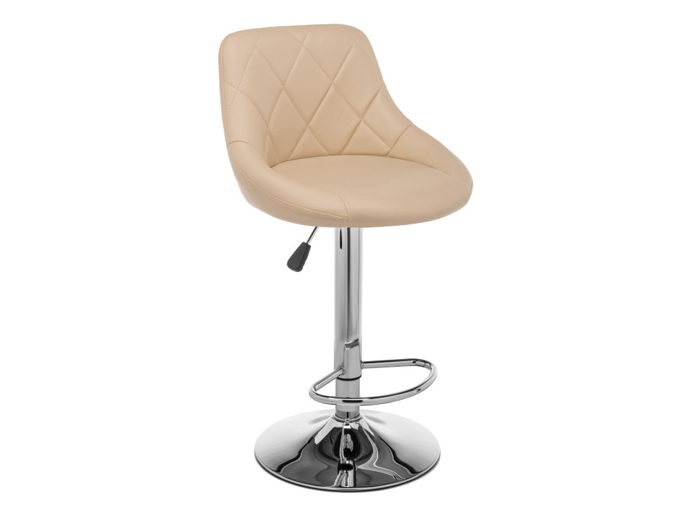 Curt бежевый Барный стул Бежевый кожзам, Хромированный металл color барный стул цветной кожзам хромированный металл