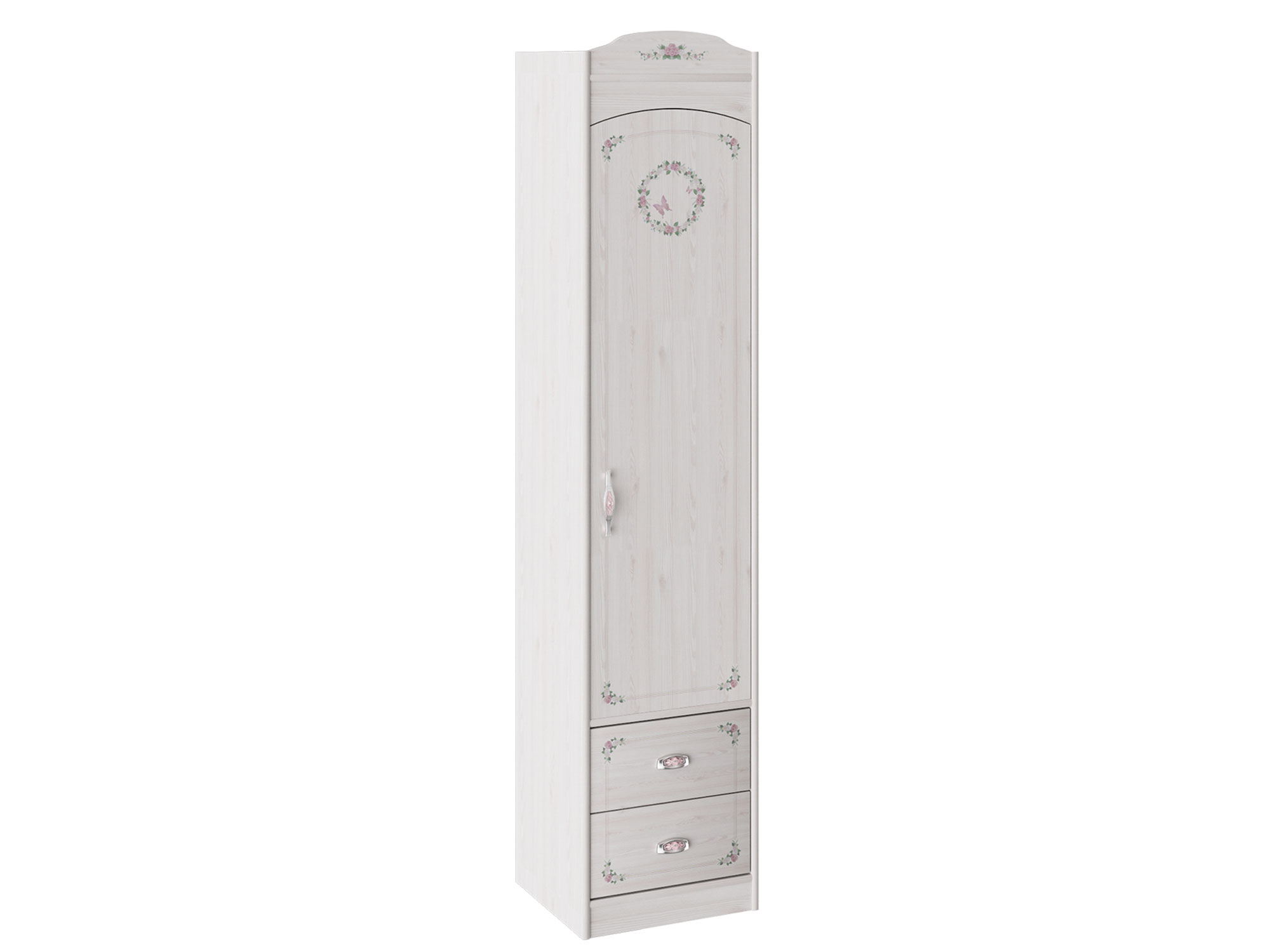 Шкаф комбинированный для белья Ариэль Лиственница сибиу с рисунком, Белый, ЛДСП шкаф навесной принцесса лиственница сибиу лдсп